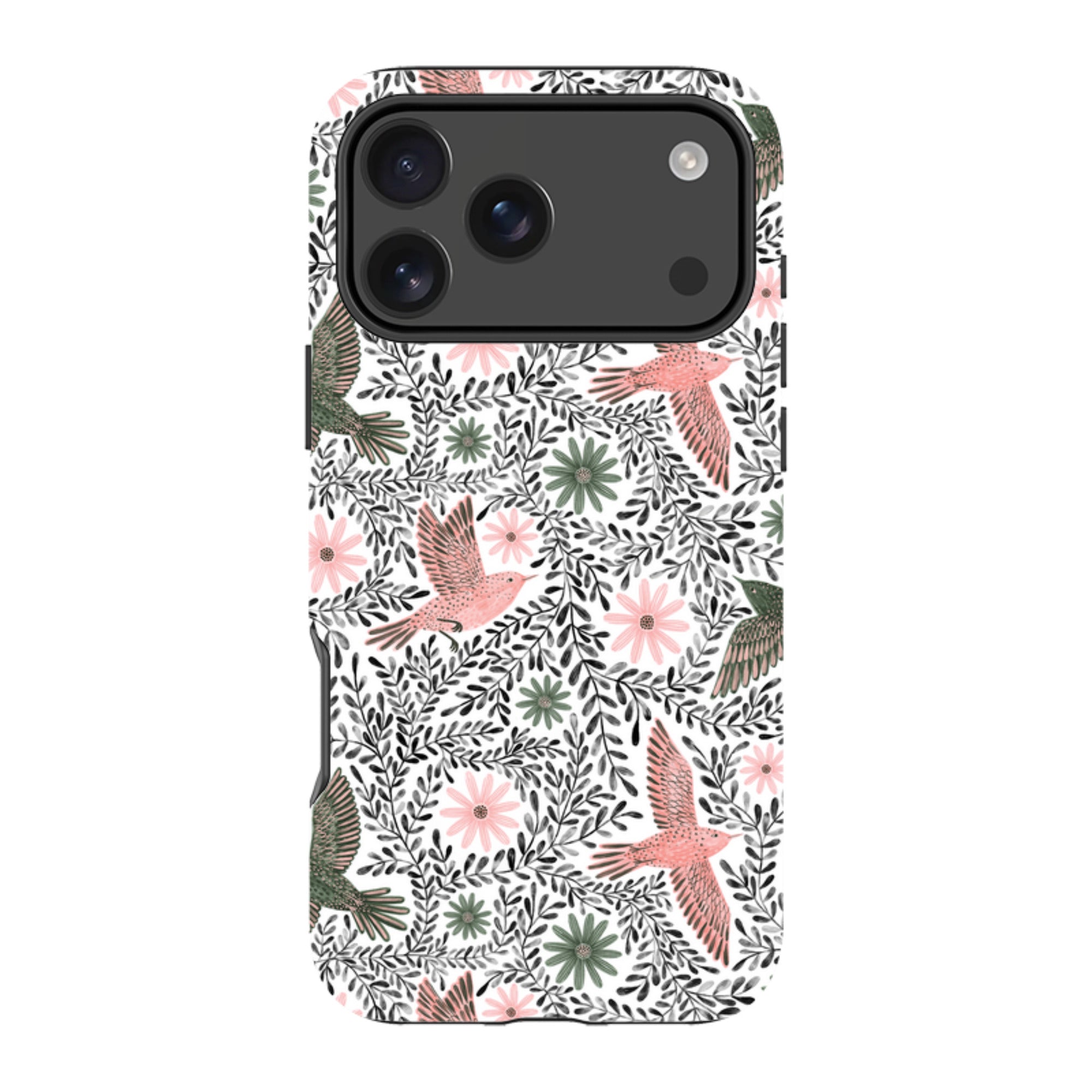 iPhone Tough Case - Bird Pattern Black By Lee Foster Wilson