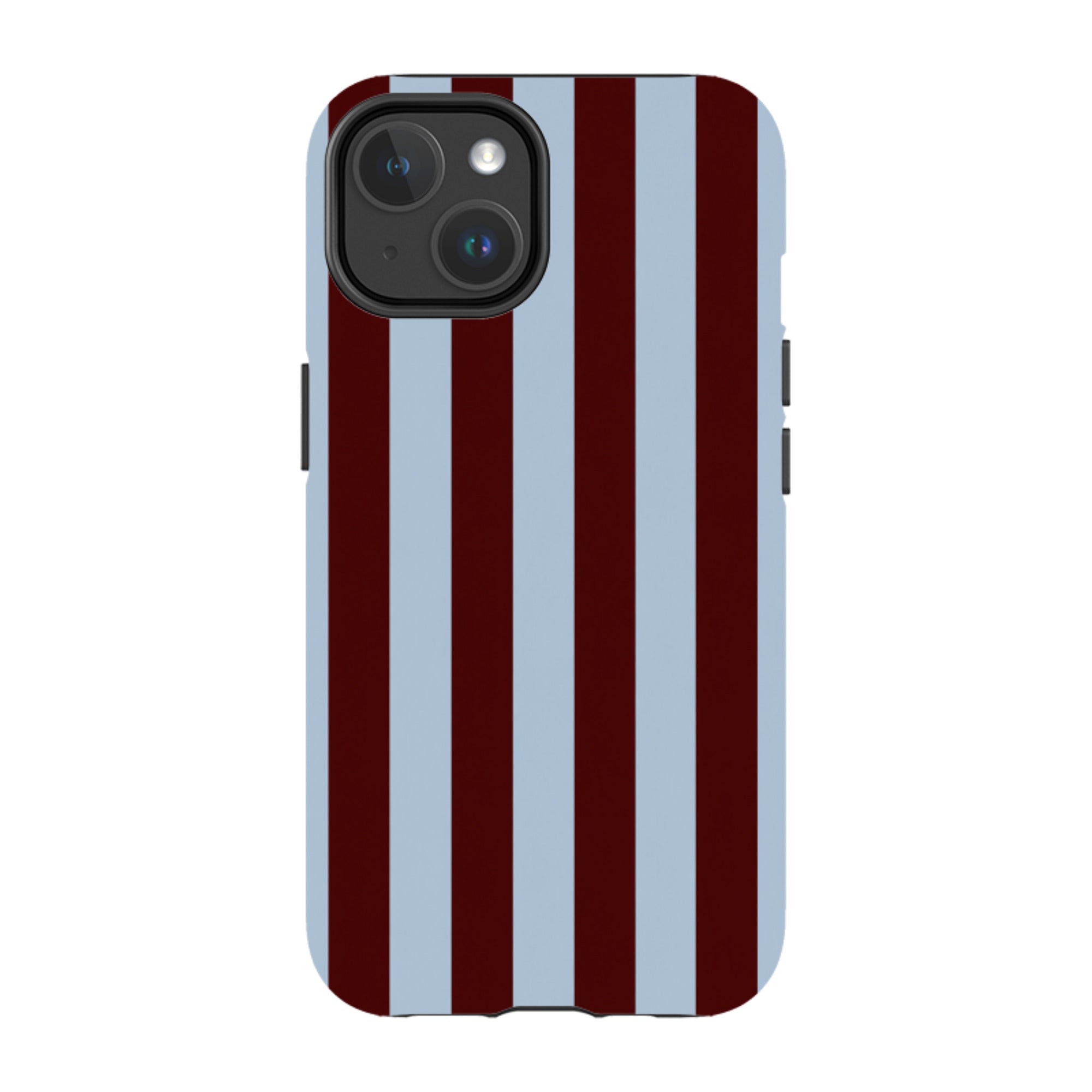 iPhone MagSafe Tough Case - Claret & Sky Blue Stripe