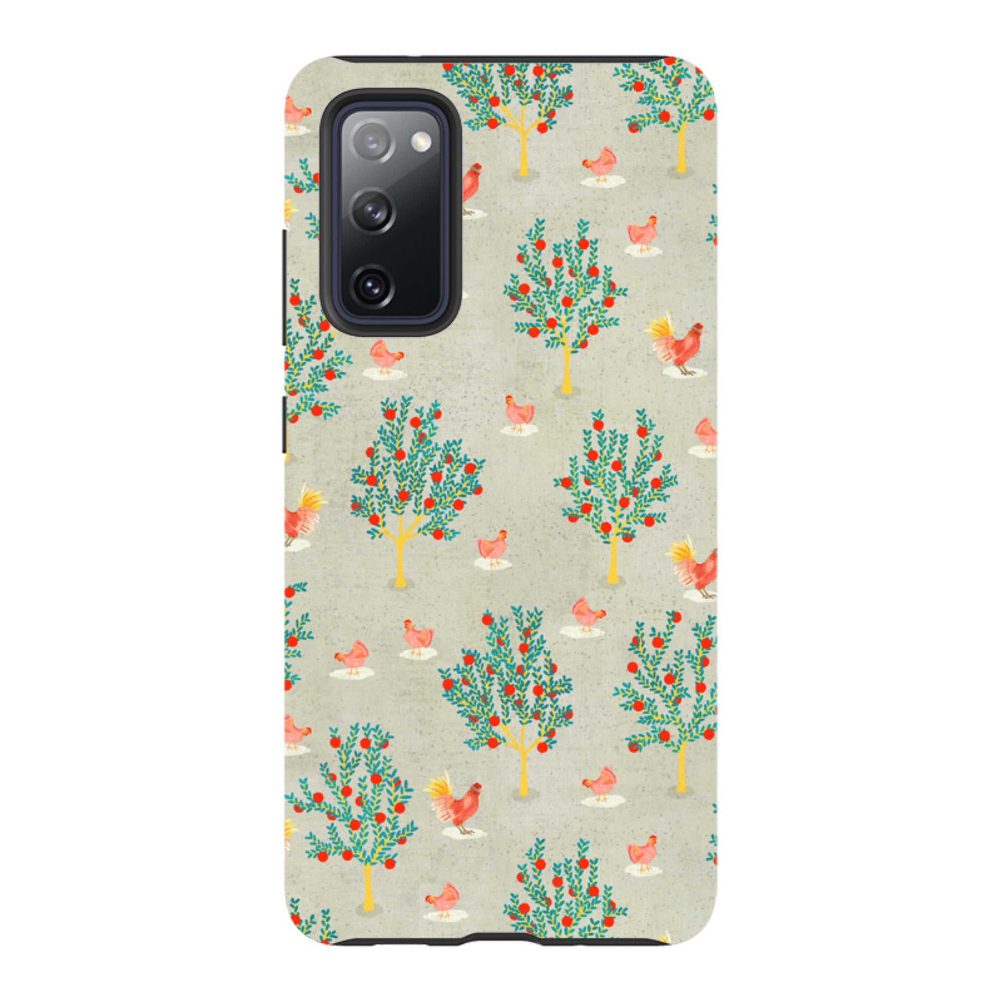 Samsung Tough Case - Apple Trees And Chickens Grey By Katherine Quinn