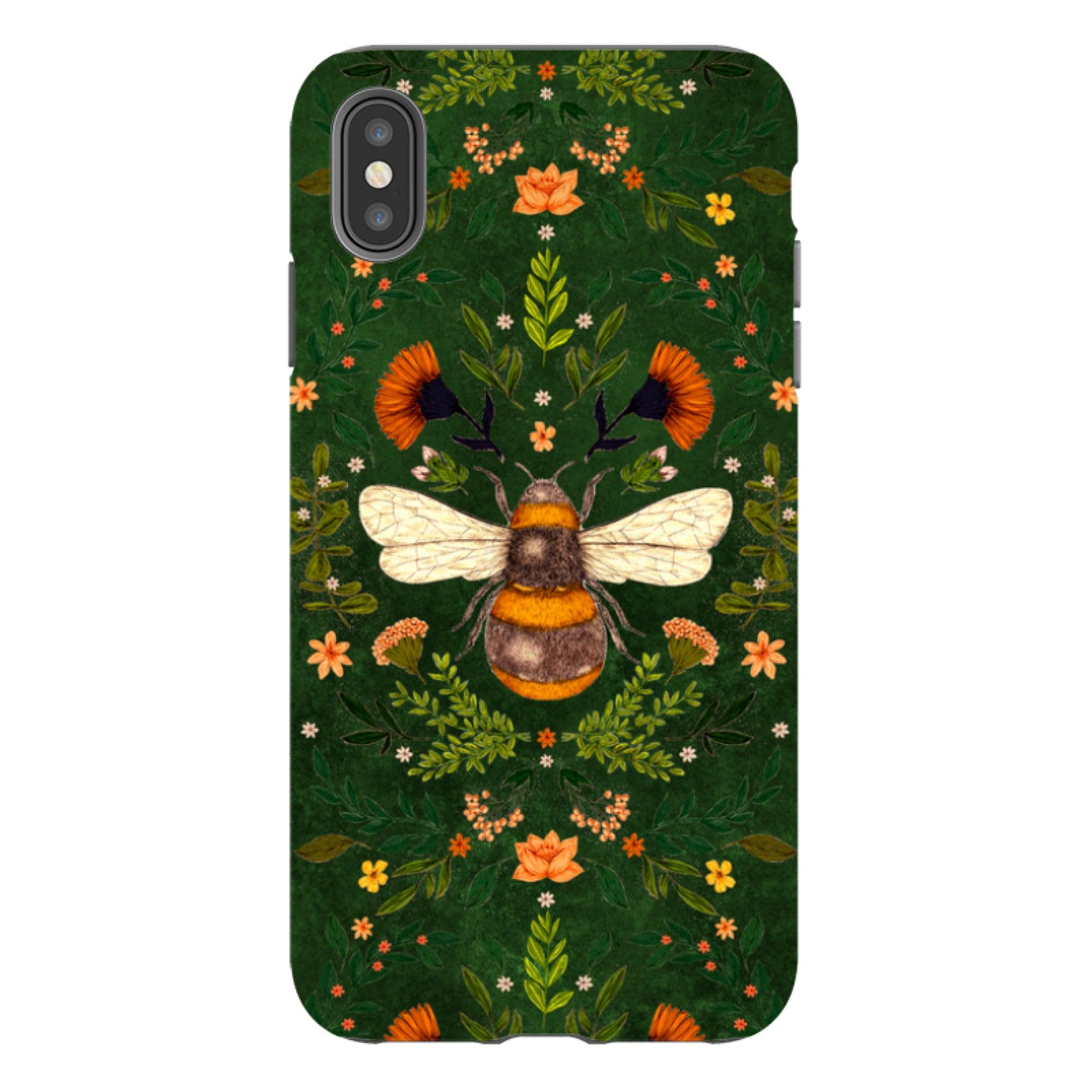 iPhone Tough Case - Botanical Bee Green By Jade Mosinski