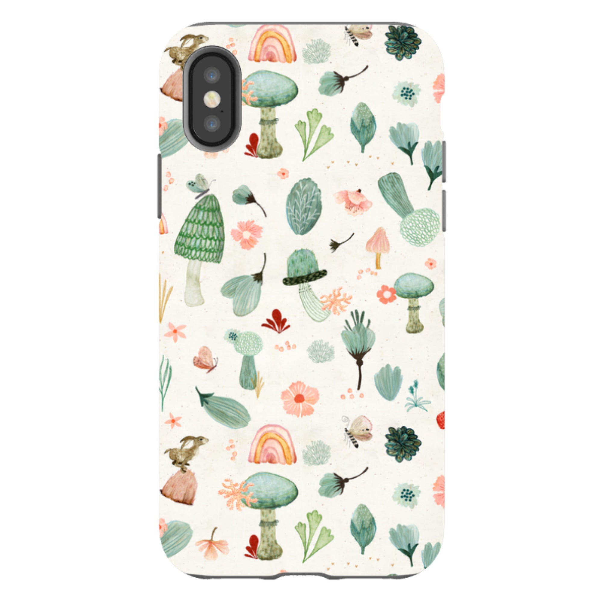 iPhone Tough Case - Mushroom World Cream By Katherine Quinn