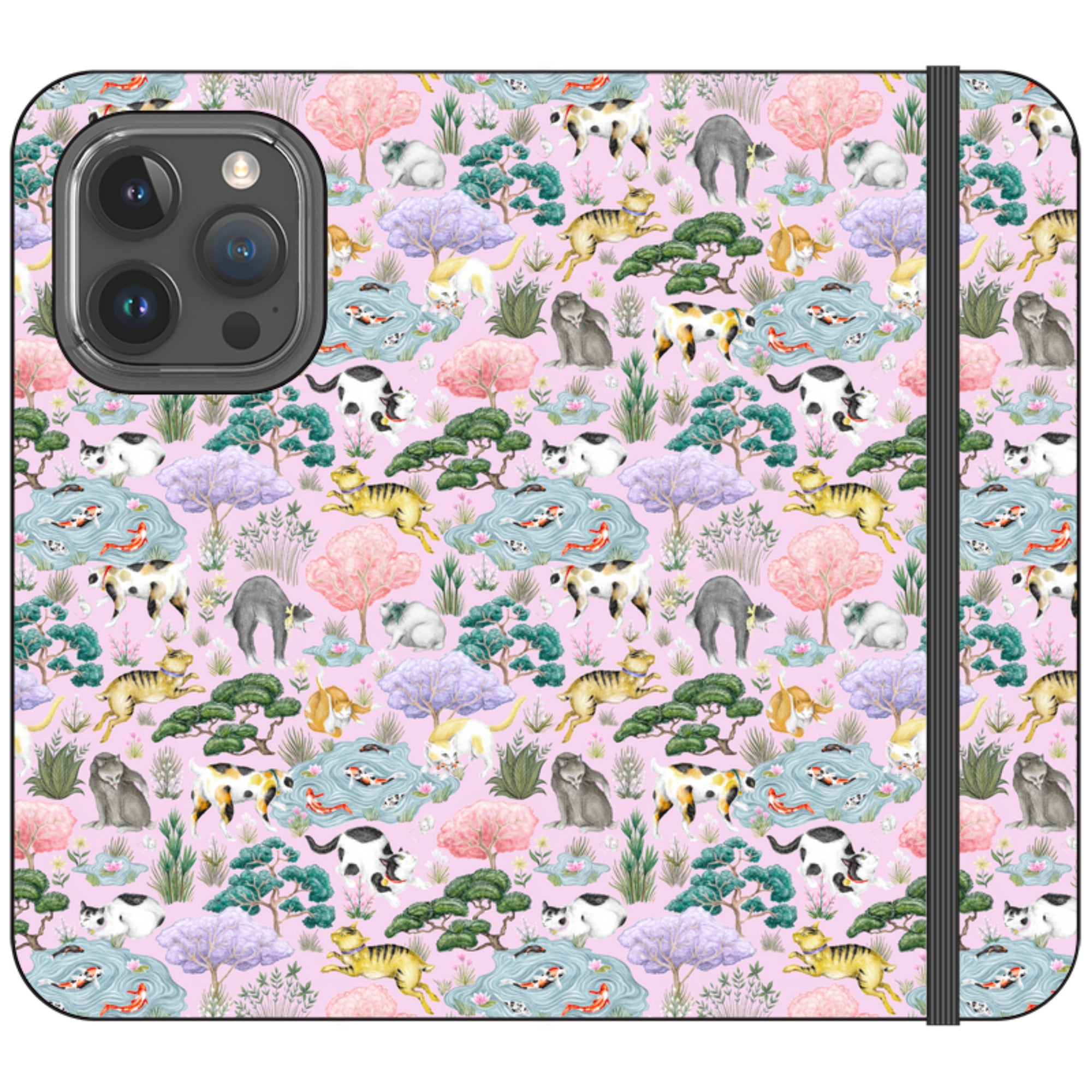 Cat Garden Wallet Case By Catherine Rowe