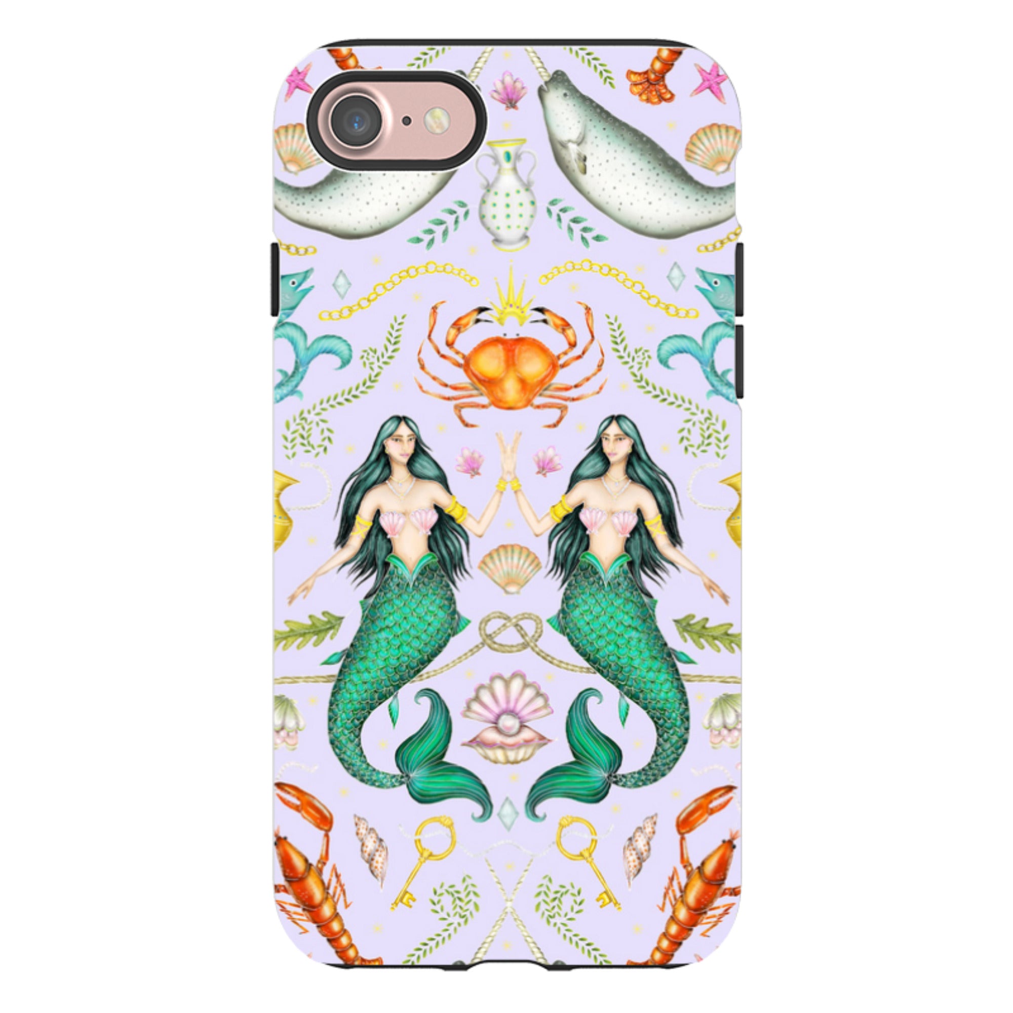 iPhone Tough Case - Tritons Treasure Lilac By Catherine Rowe