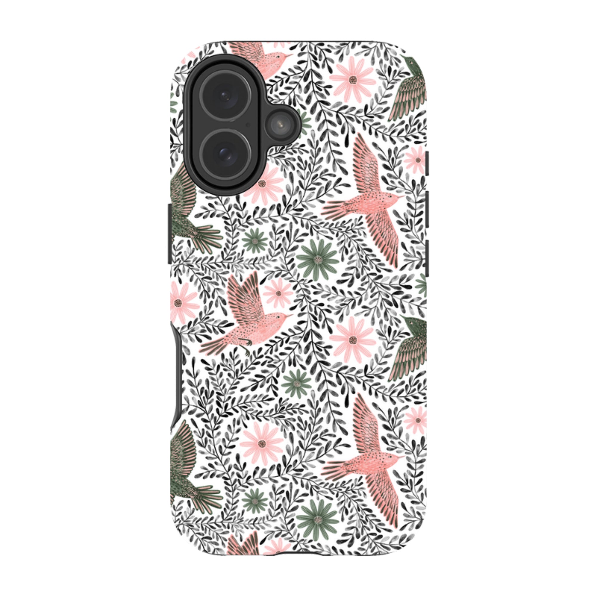iPhone Tough Case - Bird Pattern Black By Lee Foster Wilson