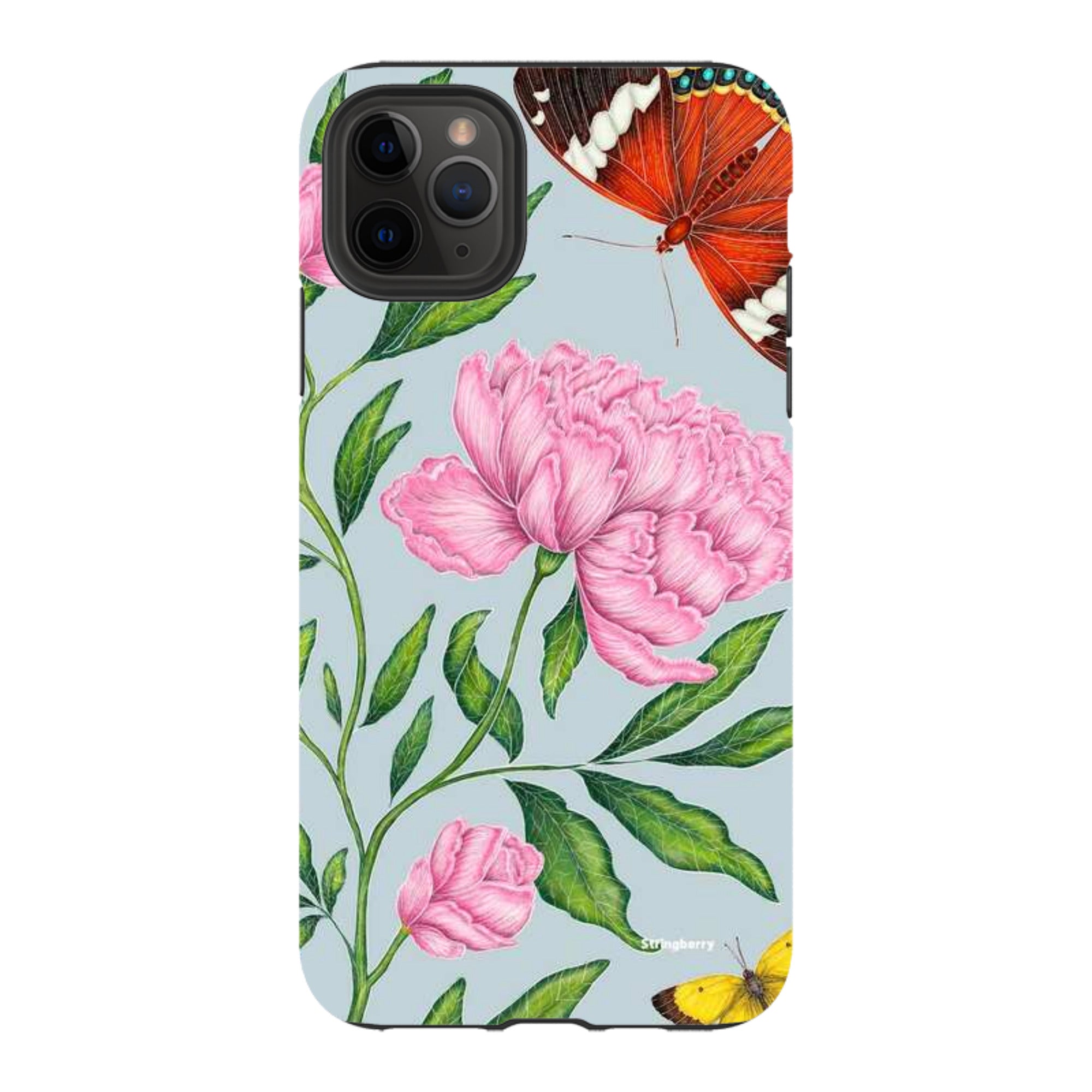 iPhone Tough Case - Butterflies And Peonies By Catherine Rowe