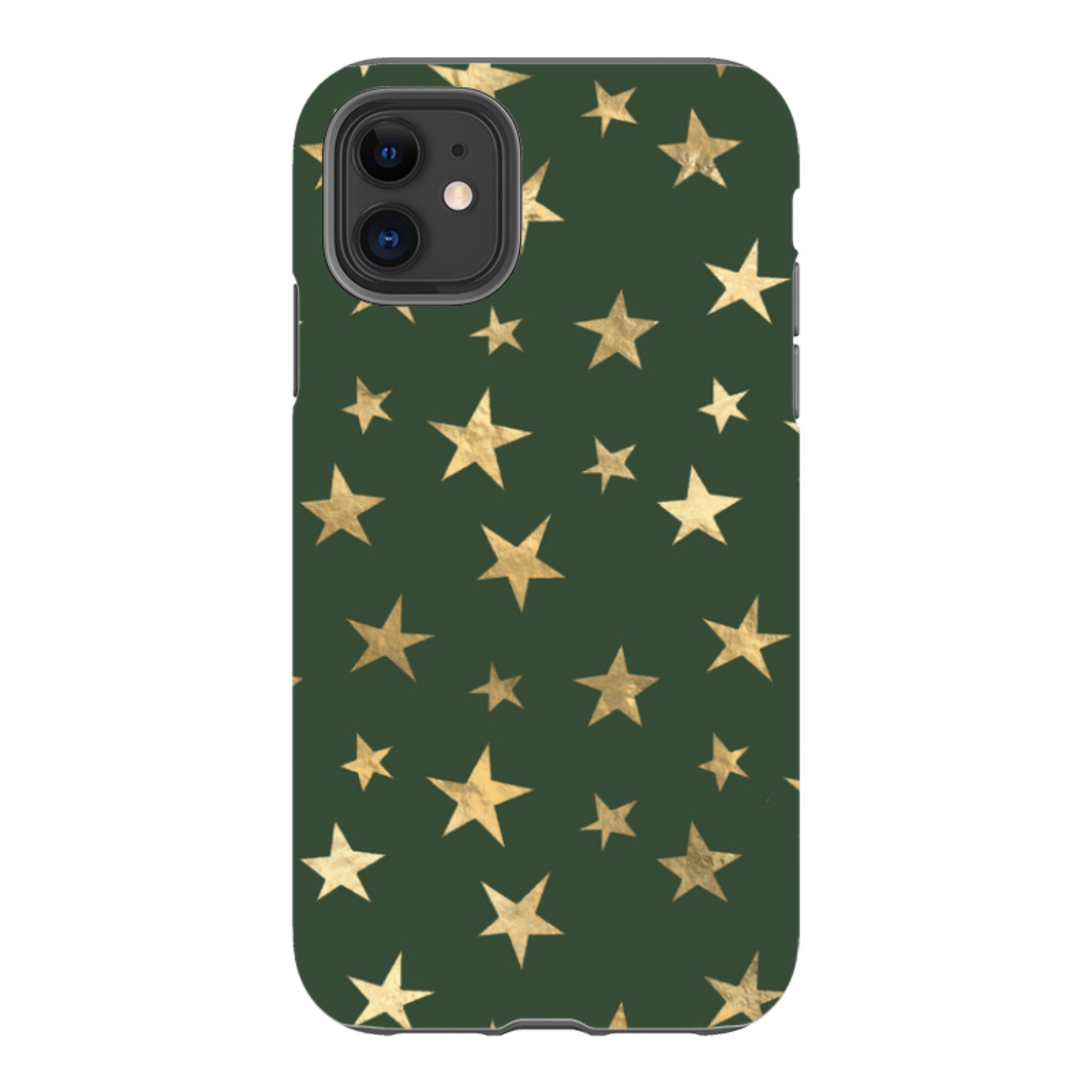 iPhone Tough Case - Green and Gold Stars