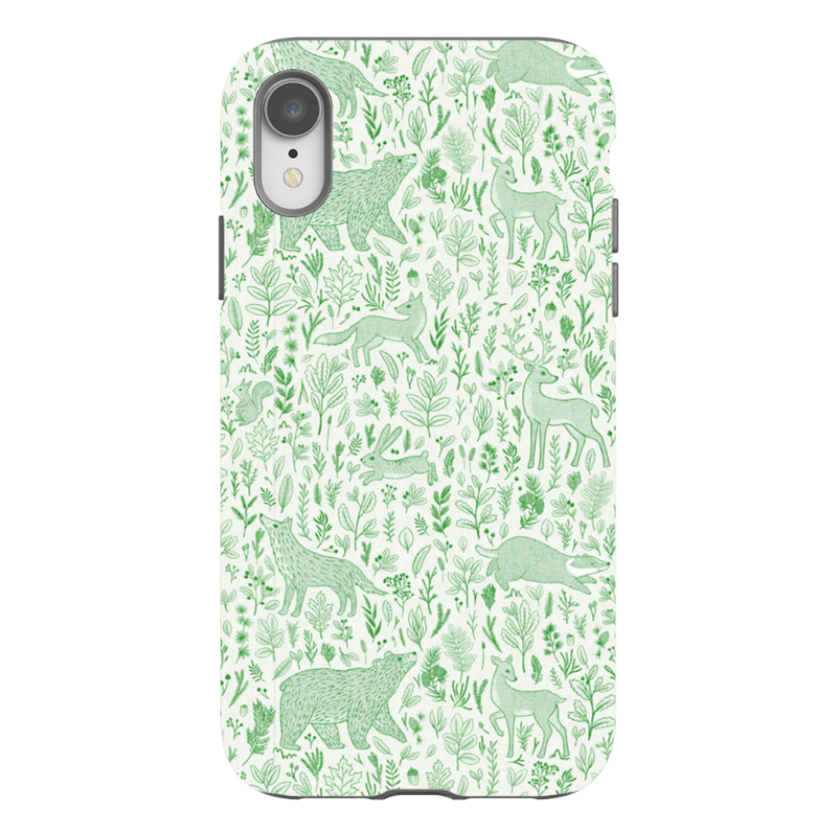 iPhone Tough Case - Forest animals green By Katherine Quinn