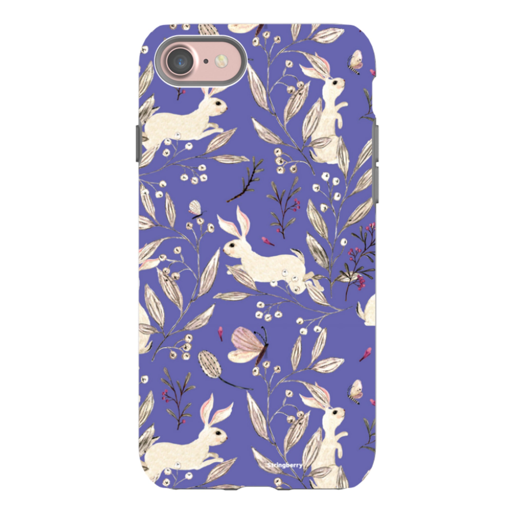 iPhone Tough Case - Bunnies Periwinkle By Katherine Quinn