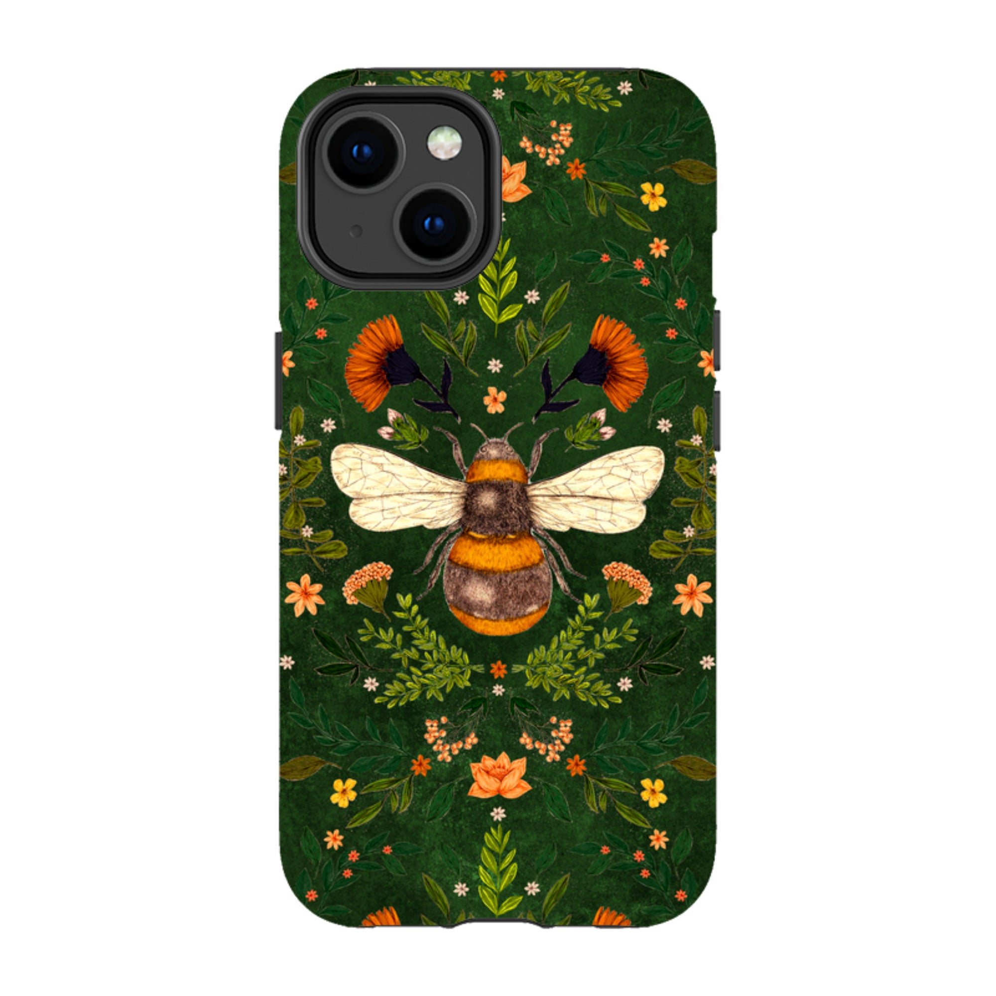 iPhone MagSafe Tough Case -  Botanical Bee Green By Jade Mosinski