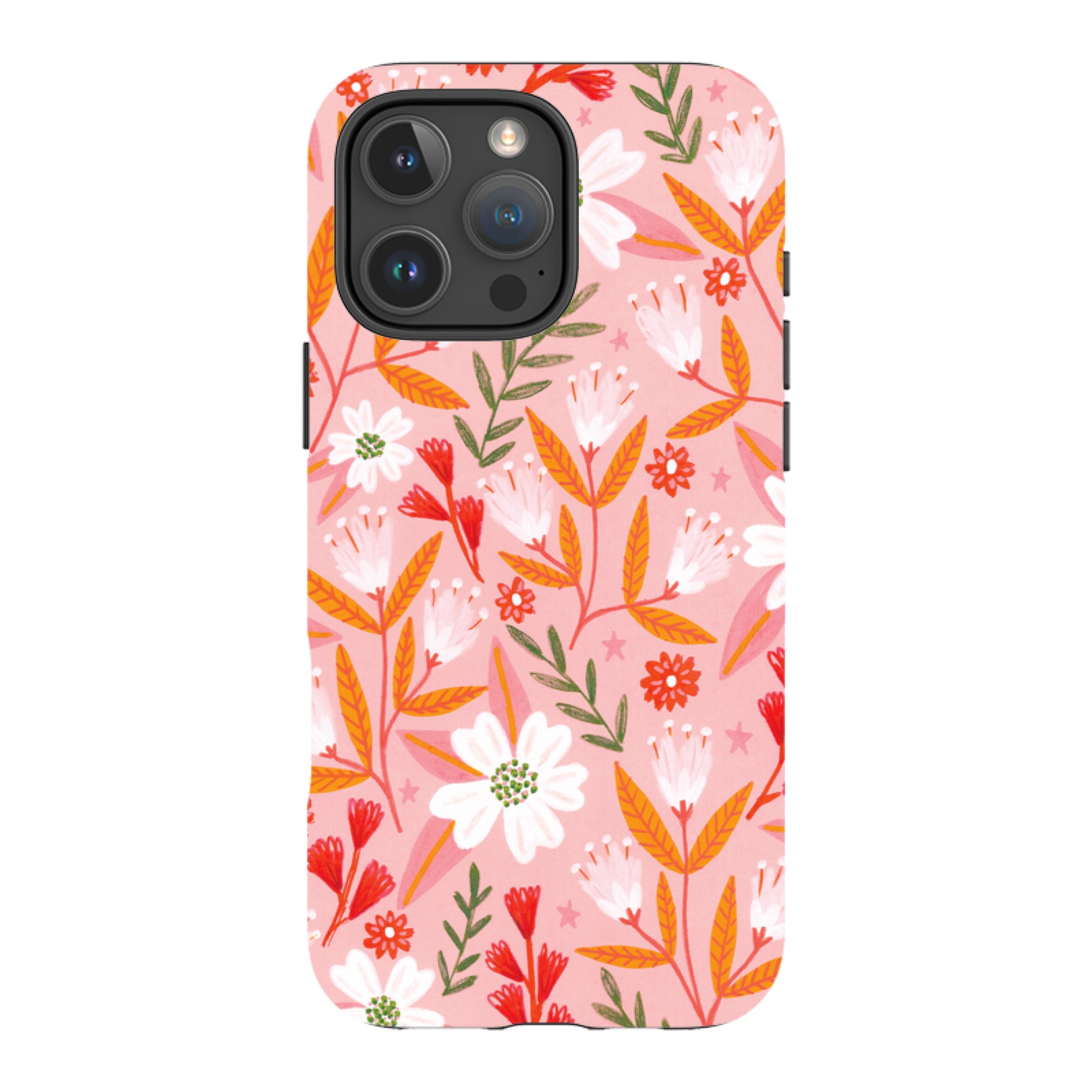 iPhone Tough Case - Pink And Orange Florals By Lee Foster Wilson
