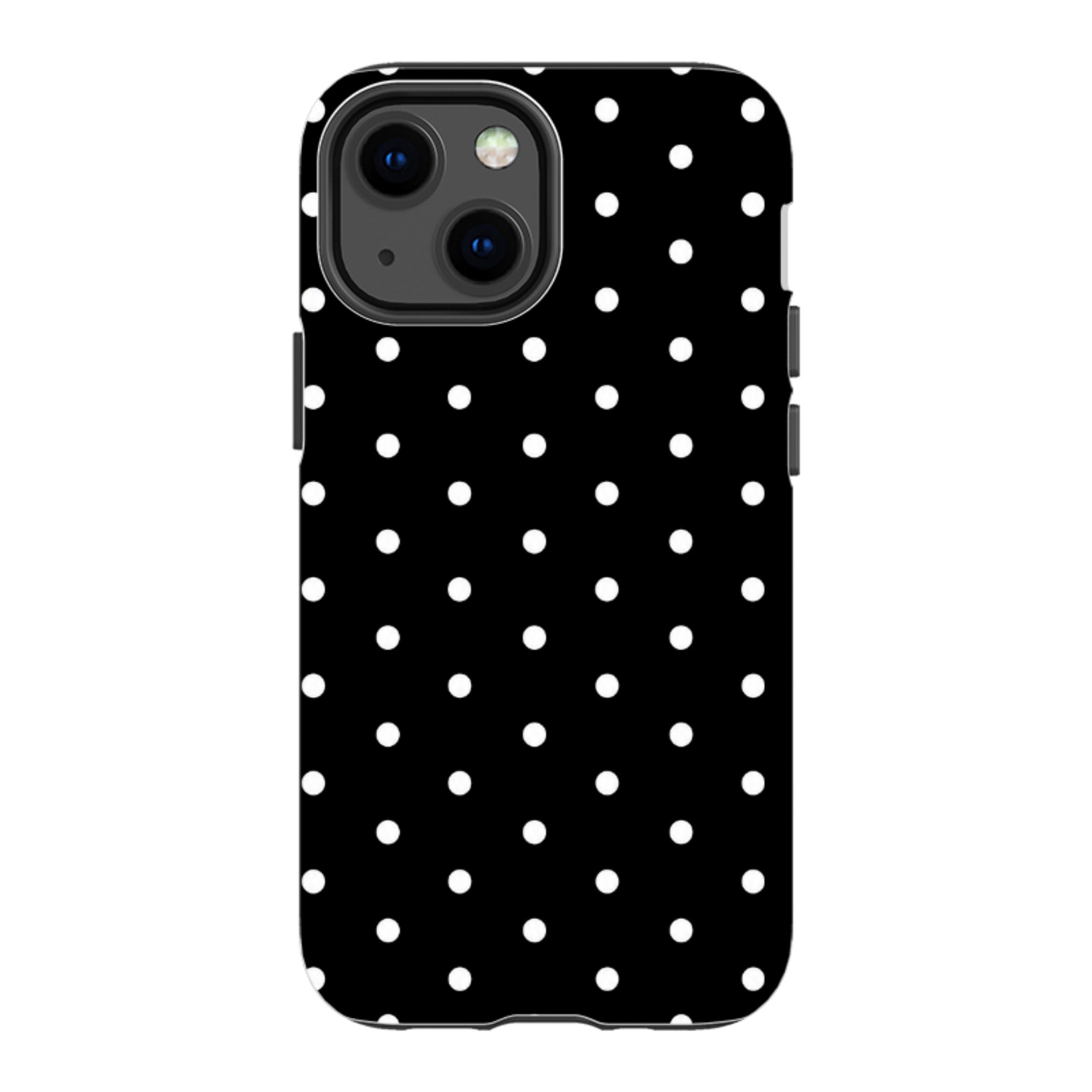 iPhone Tough Case - Black & White Polka Dot