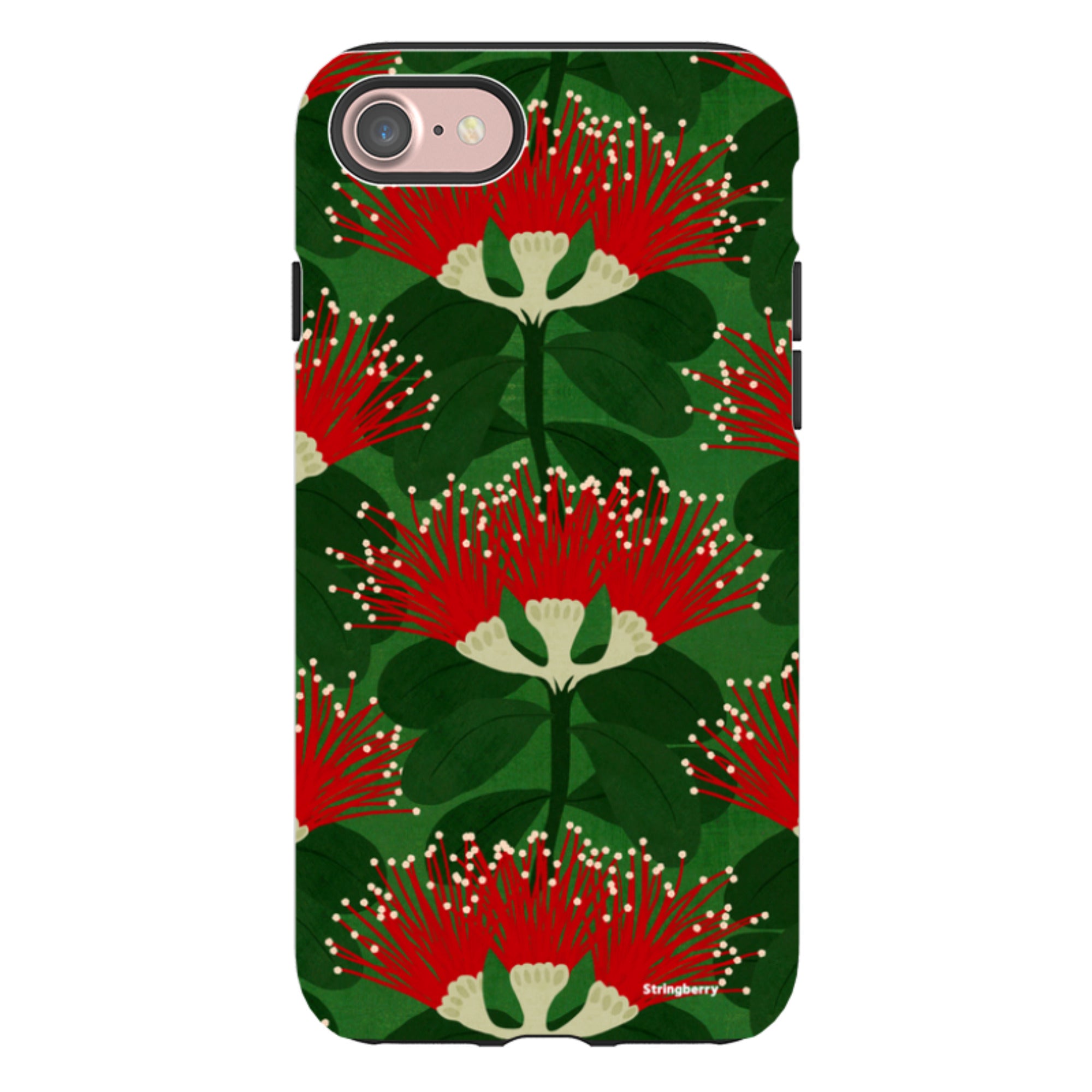 iPhone Tough Case - Pohutukawa Green And Red By Katherine Quinn