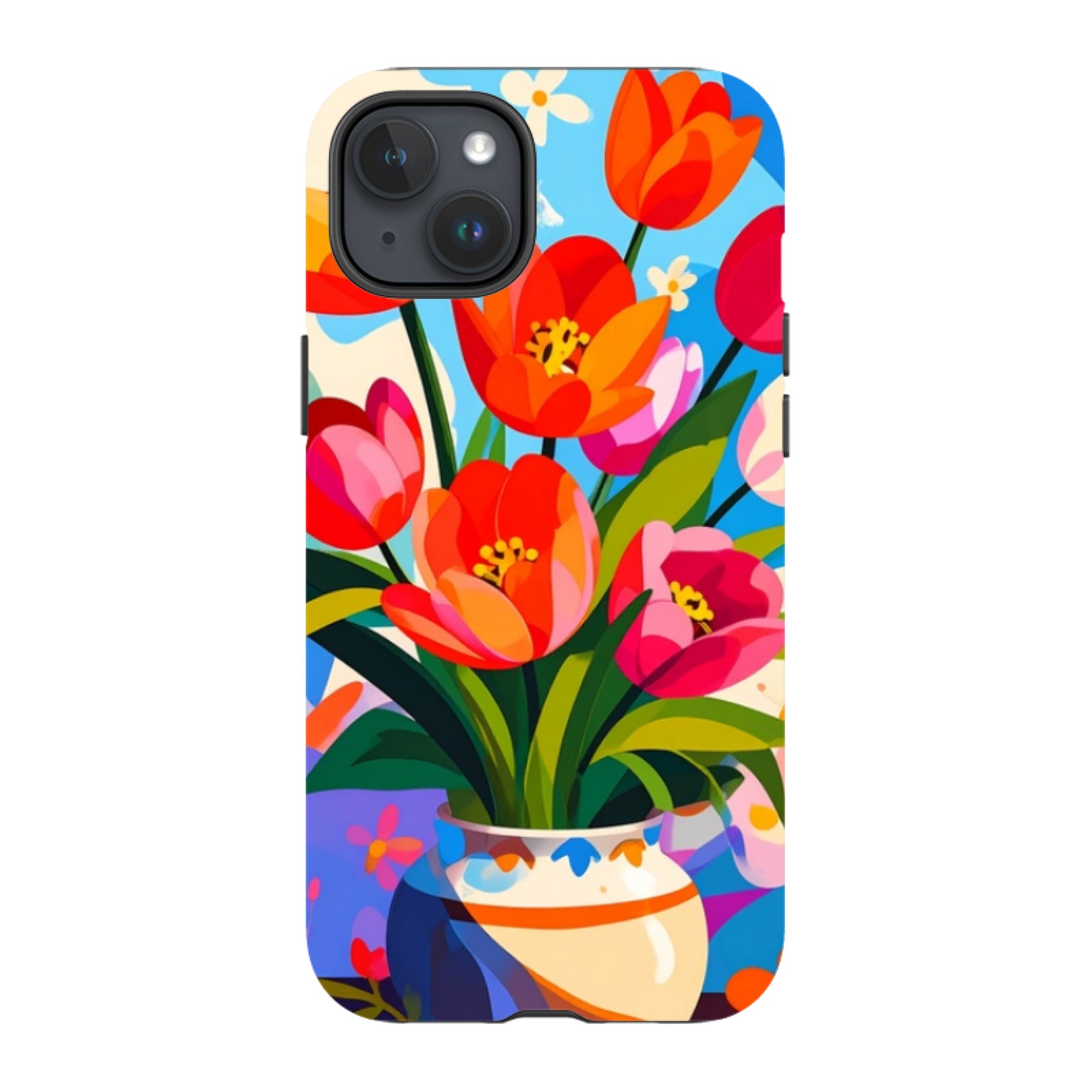 iPhone MagSafe Tough Case - Tulip Pot Floral