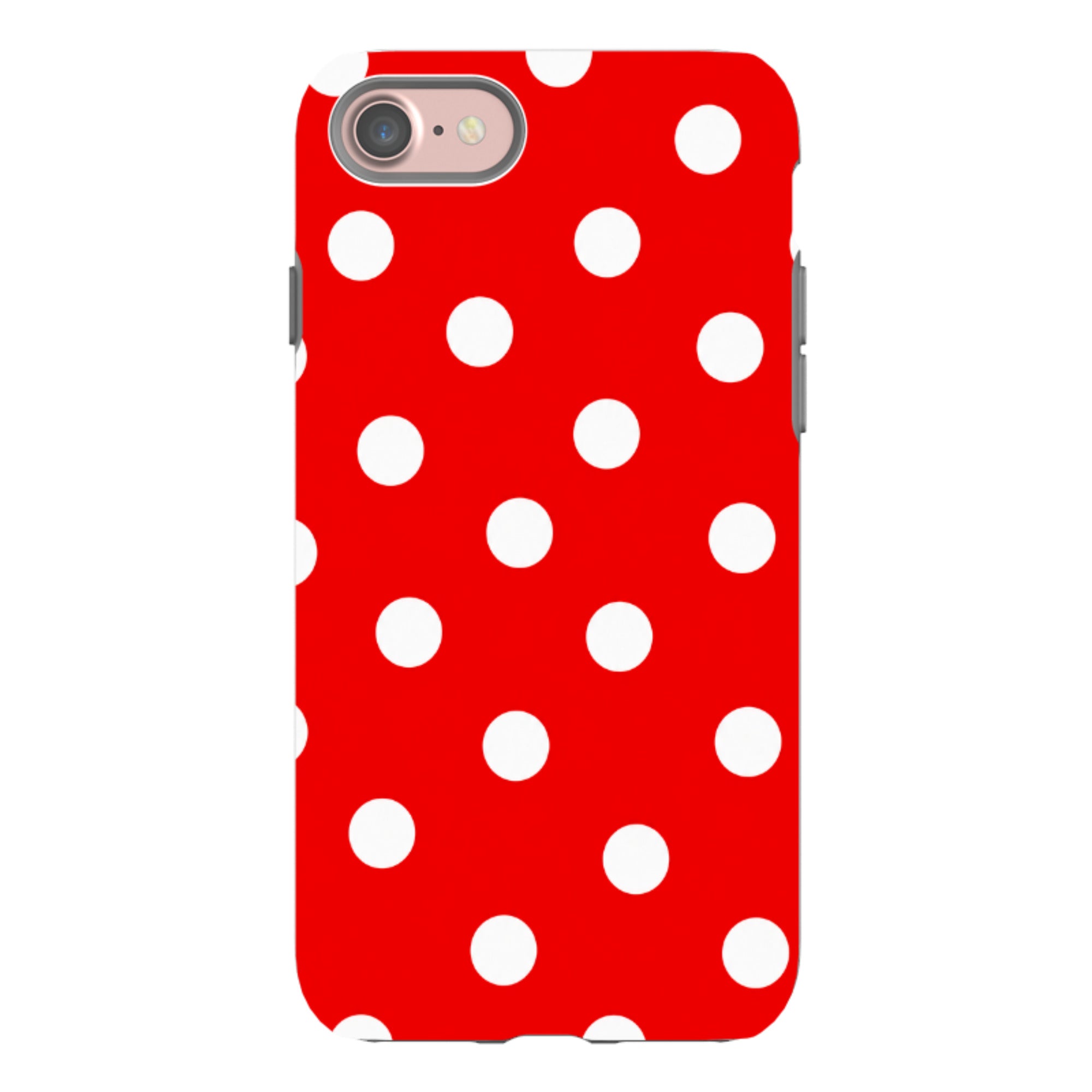 iPhone Tough Case - Red & White Polka Dot