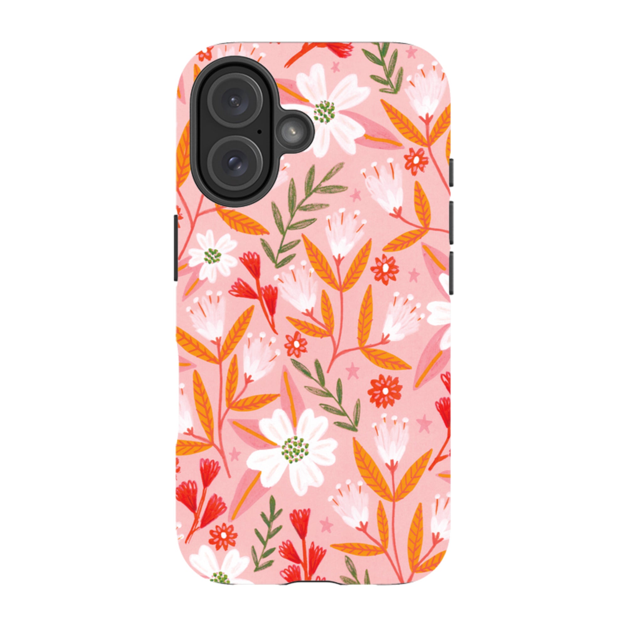 iPhone Tough Case - Pink And Orange Florals By Lee Foster Wilson