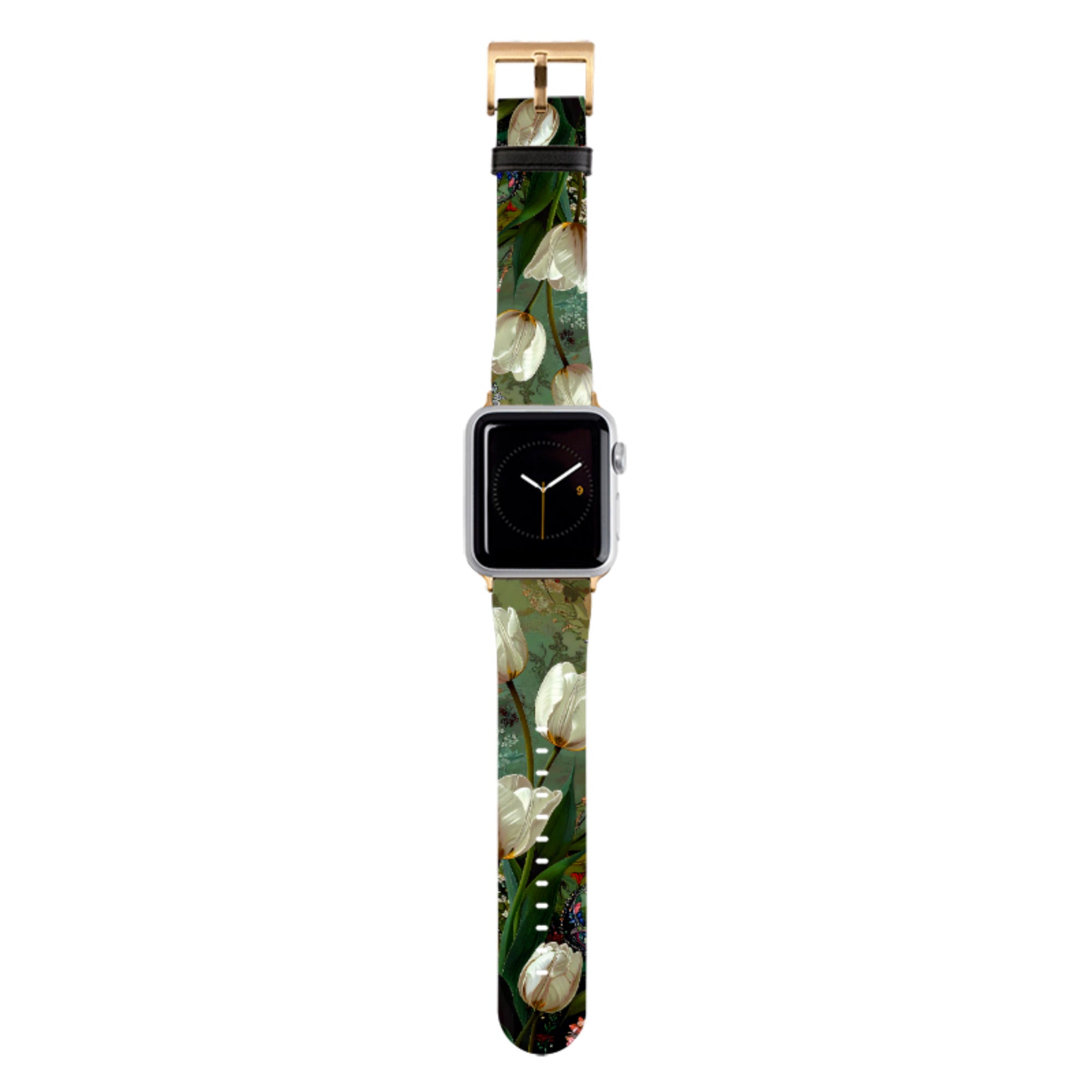 Green Vyne White Tulips Apple Watch Strap
