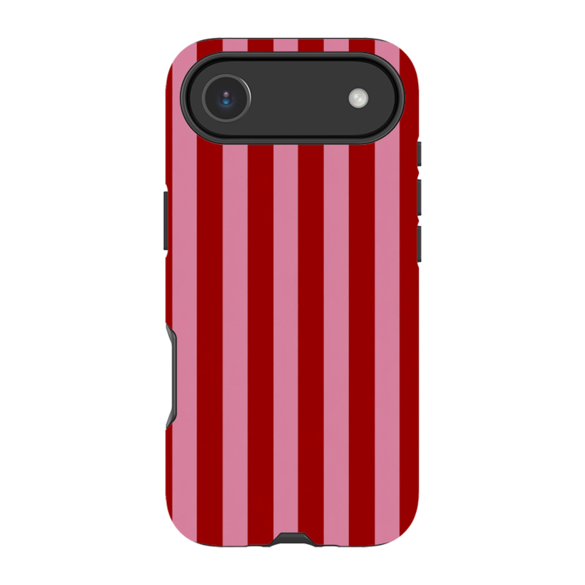iPhone Tough Case - Burgundy & Pink Stripe