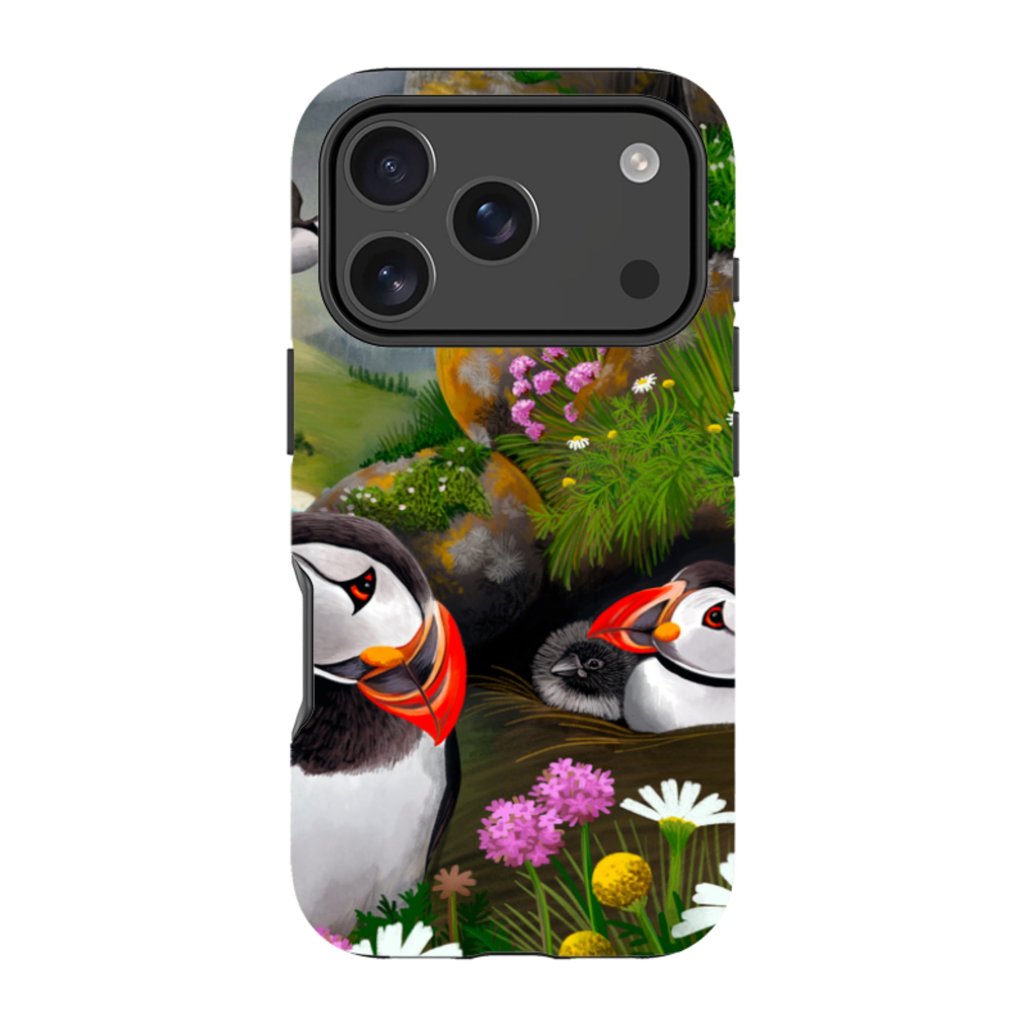 iPhone Tough Case - Puffin Family By Anna Stead