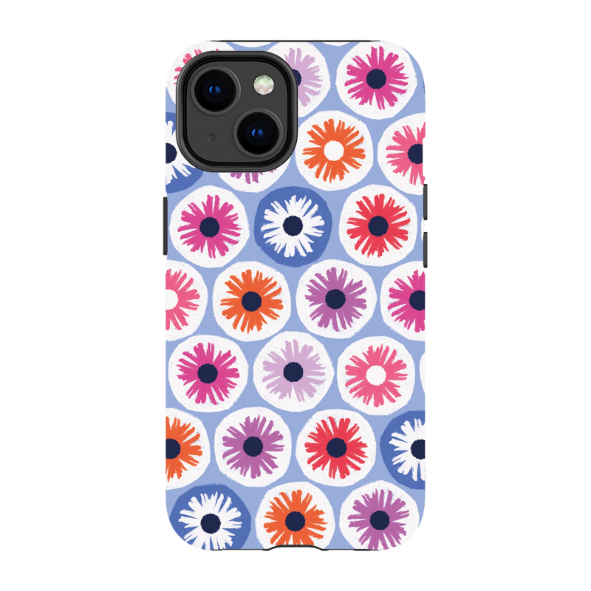 iPhone Tough Case - Penny Flowers Light Blue By Ali Brookes