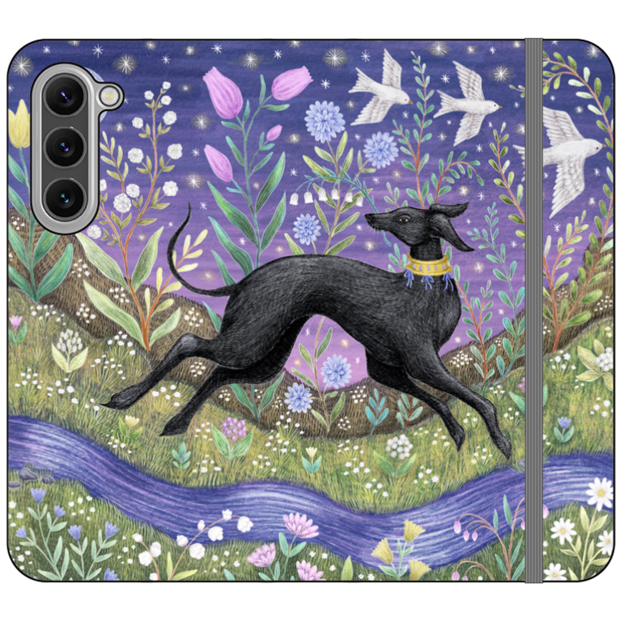 Meadow Hound Wallet Case By Catherine Rowe