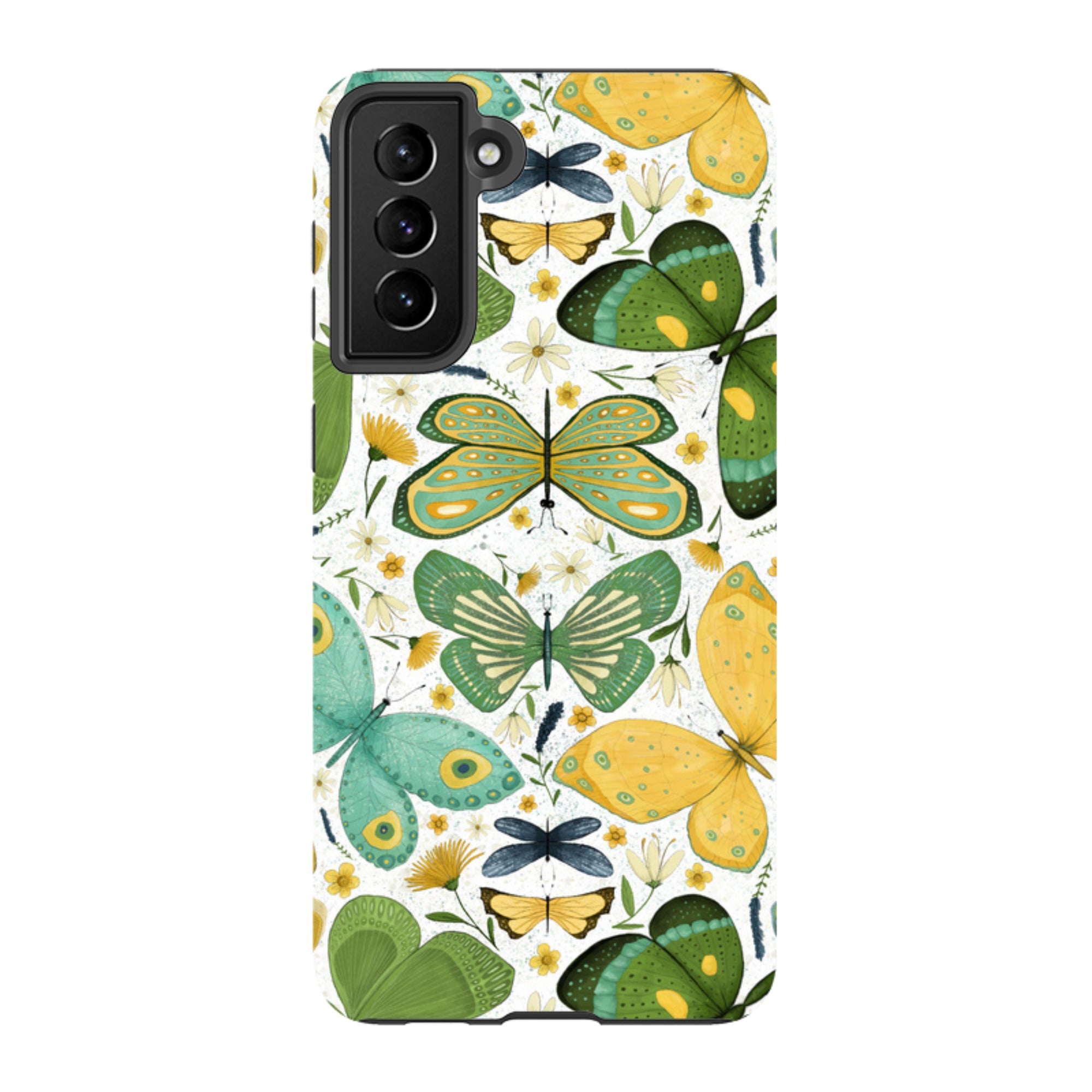 Samsung Tough Case - Green Butterflies By Maja Lindberg