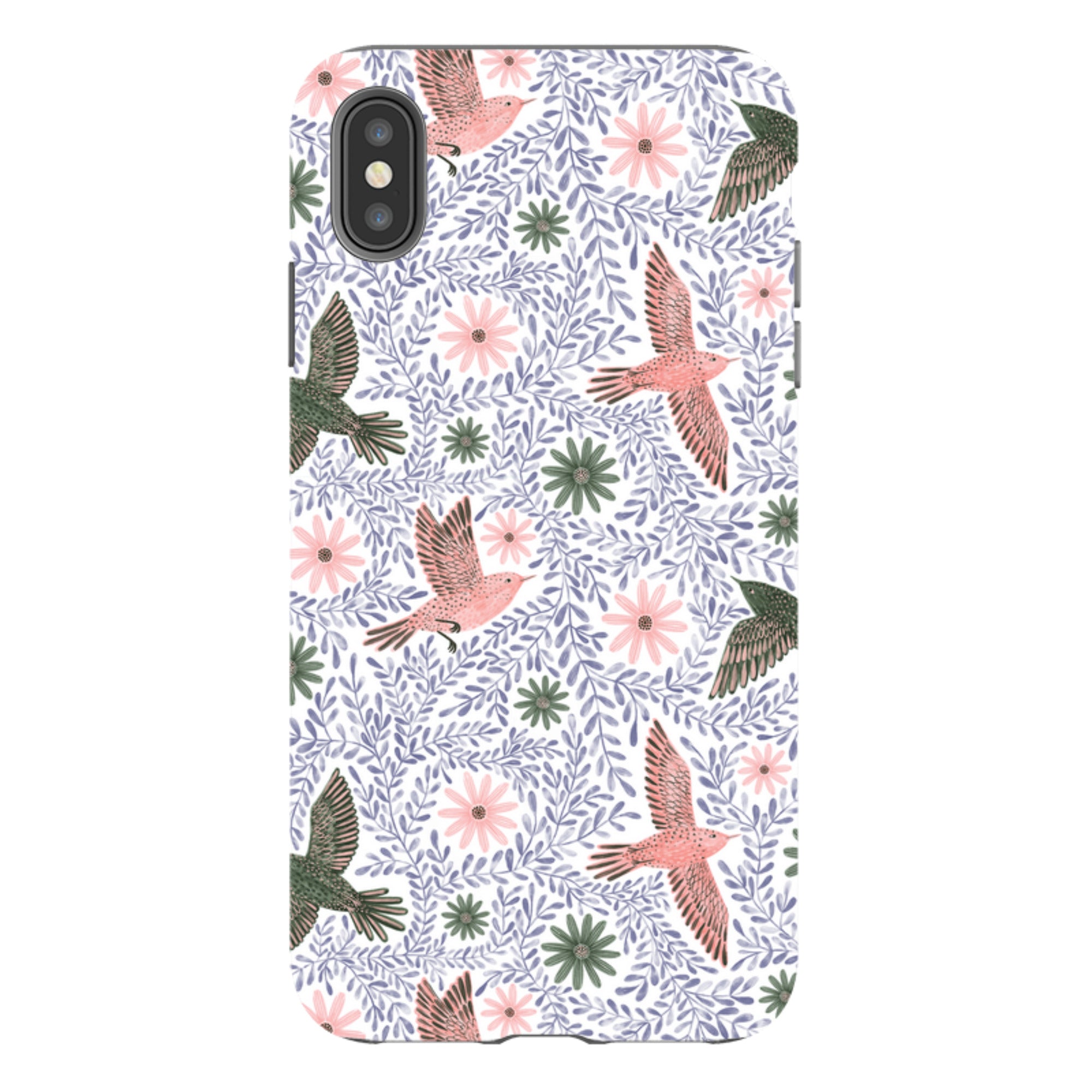 iPhone Tough Case - Bird Pattern Blue By Lee Foster Wilson