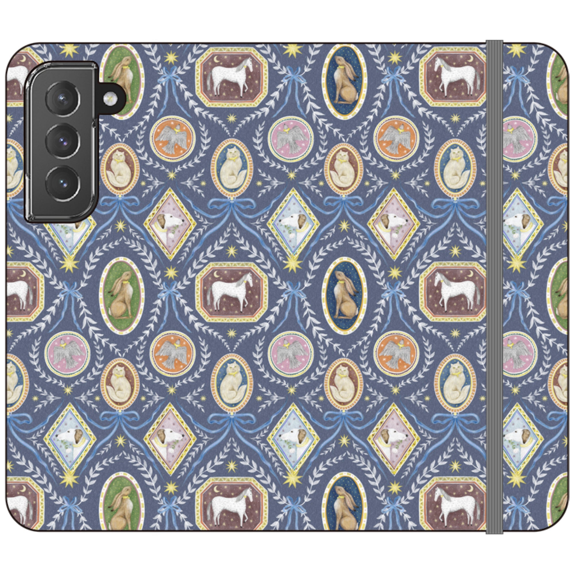 Charleston Dusk Blue Wallet Case By Catherine Rowe