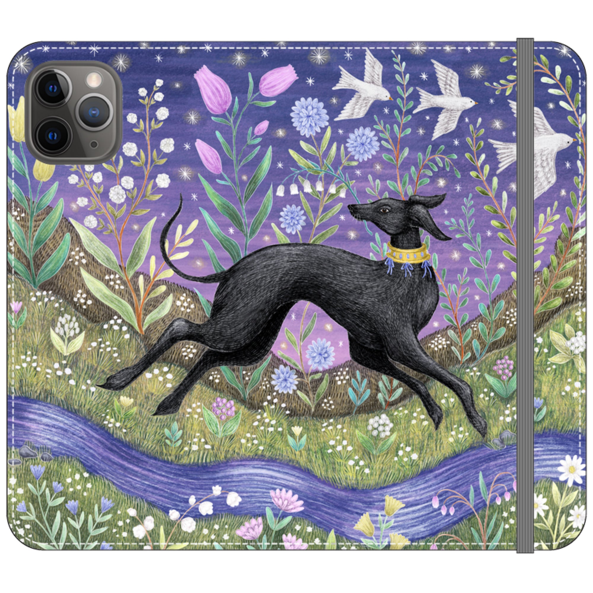 Meadow Hound Wallet Case By Catherine Rowe