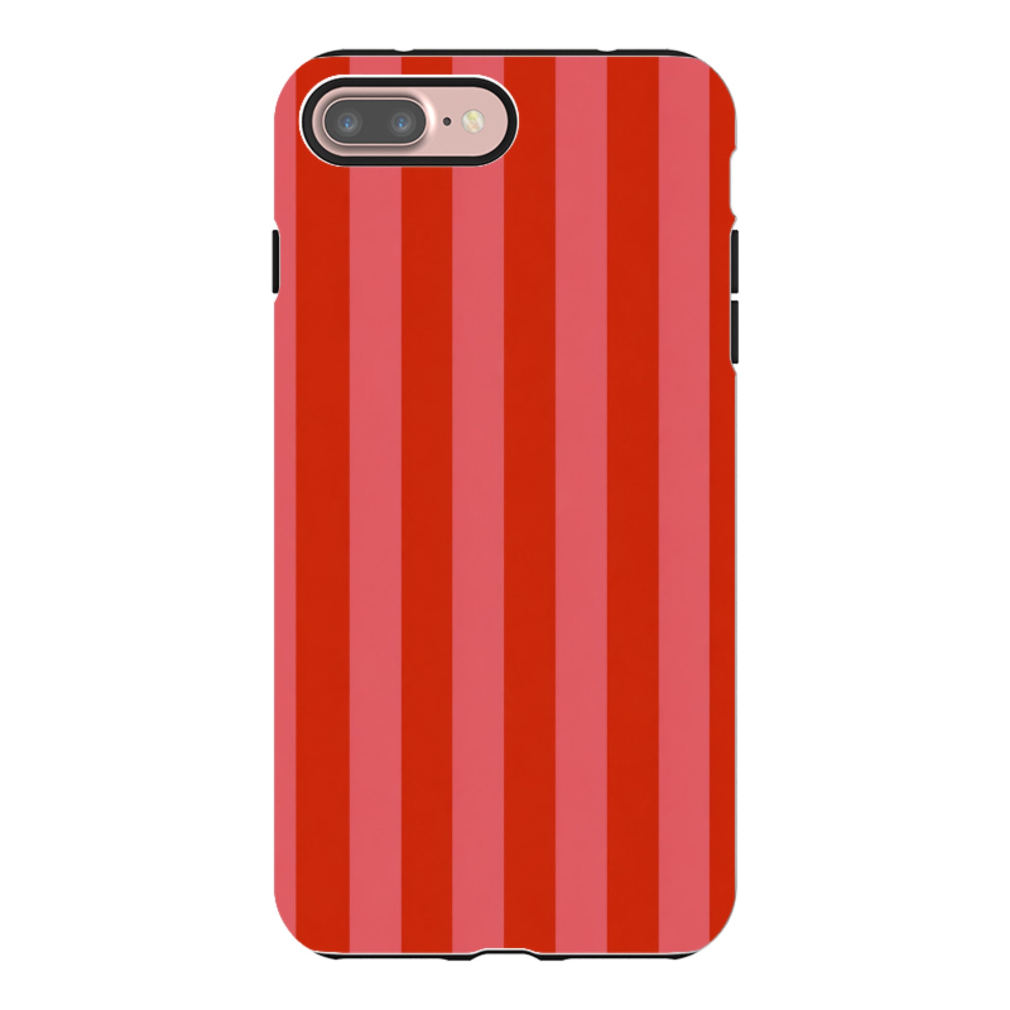 iPhone Tough Case - Cherry Red & Pink Stripe