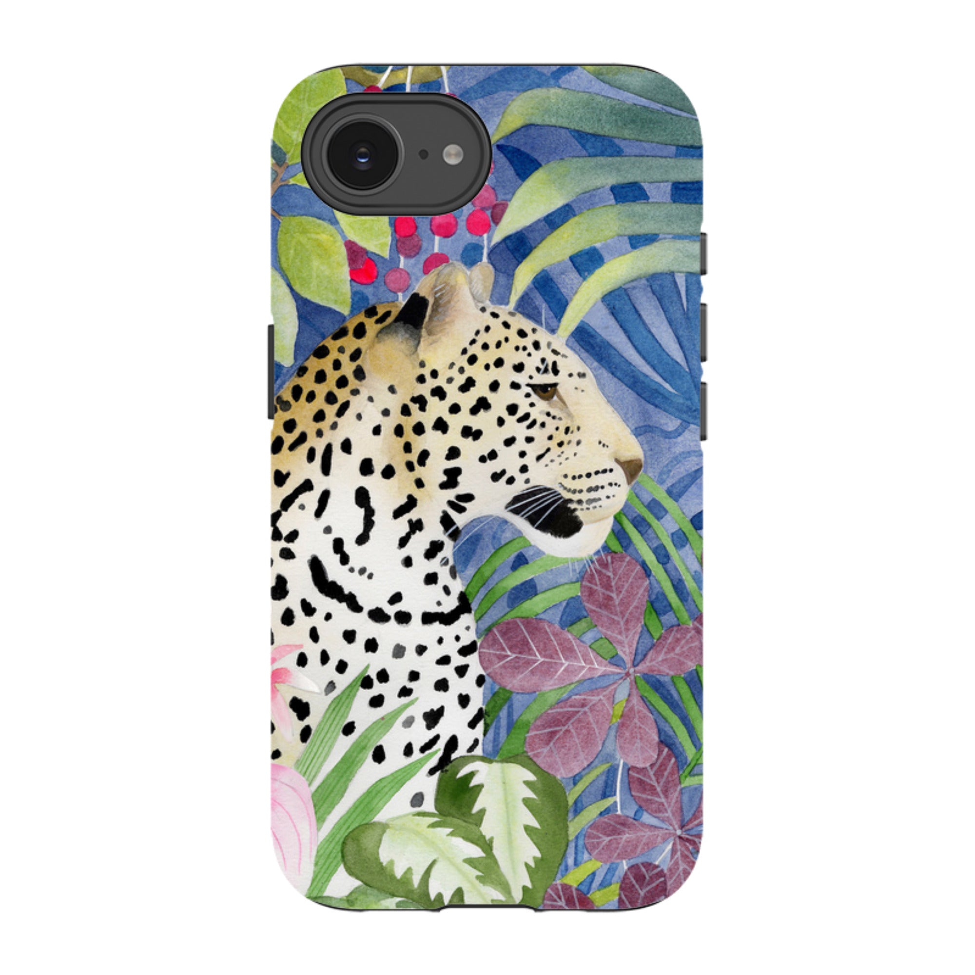 iPhone Tough Case - Blue Jungle Leopard By Bex Parkin