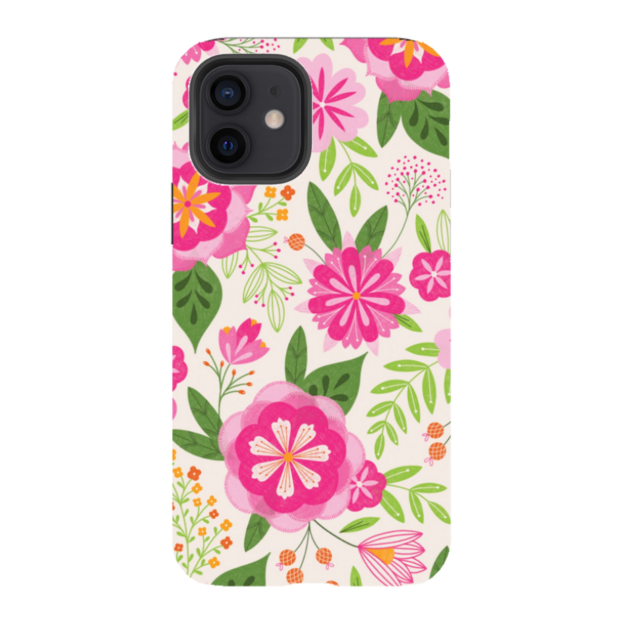 iPhone Tough Case - Big Bold Blooms Ivory By Jenny Zemanek