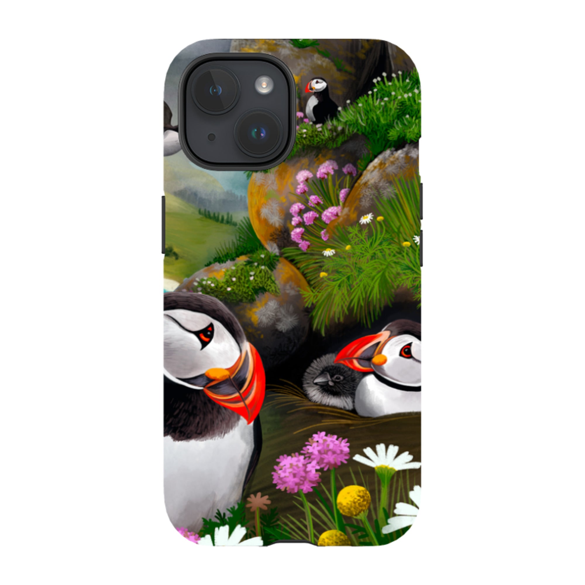 iPhone MagSafe Tough Case - Puffin Family By Anna Stead