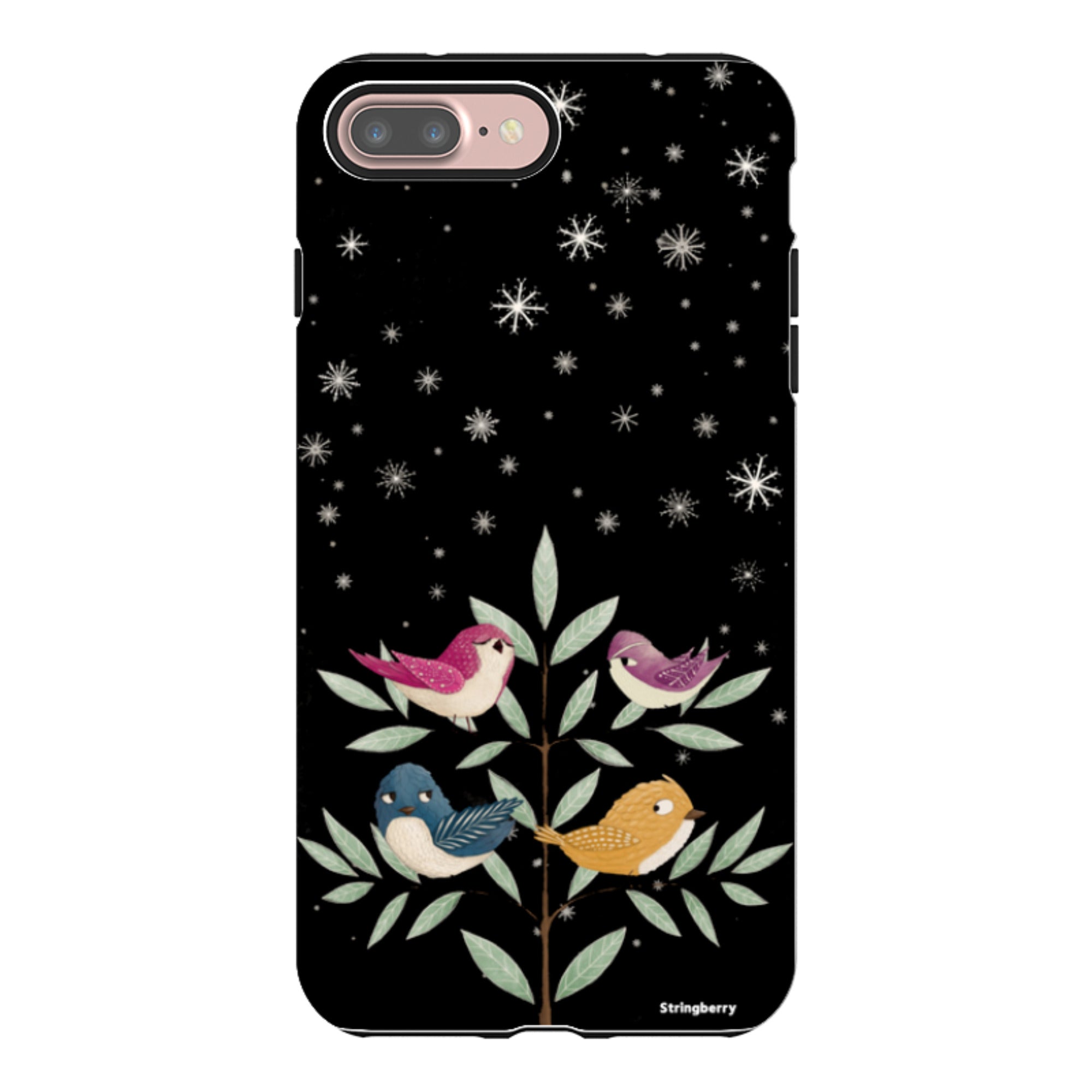 iPhone Tough Case - Garden Birds Black By Maja Lindberg
