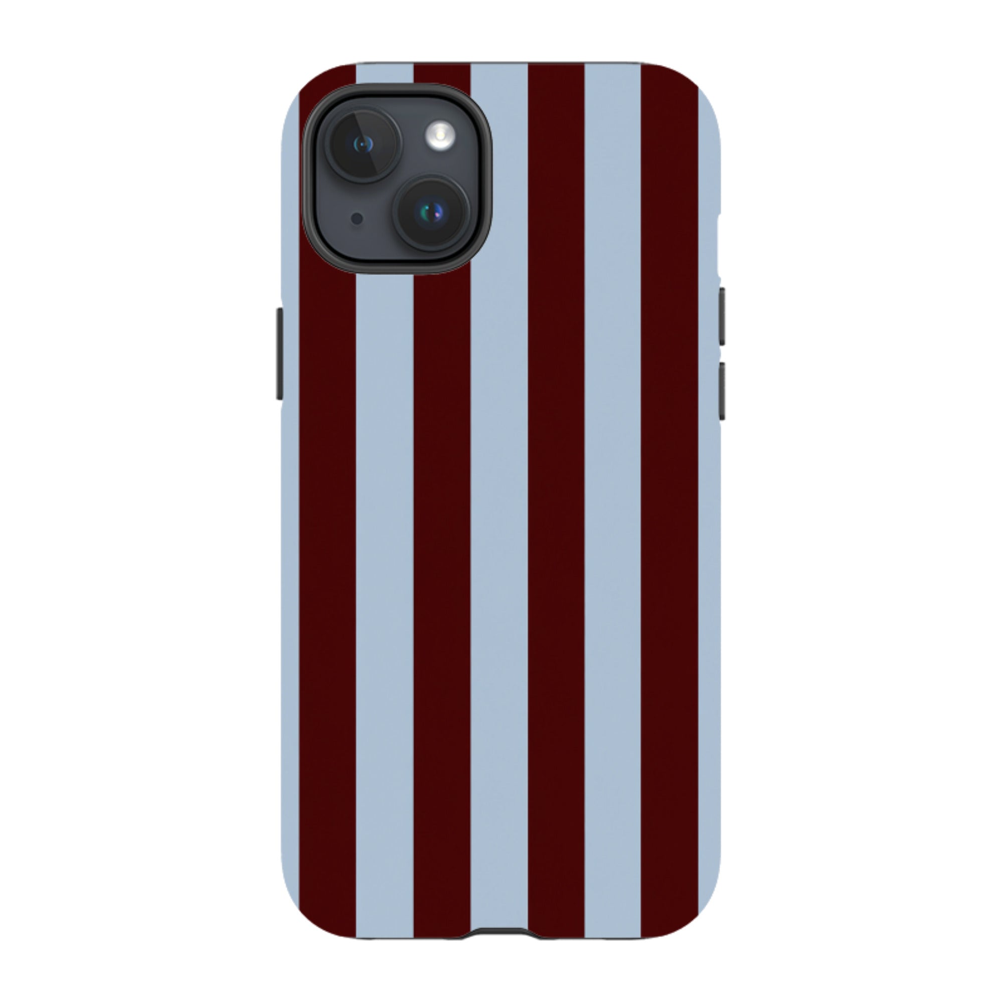 iPhone Tough Case - Claret & Sky Blue Stripe