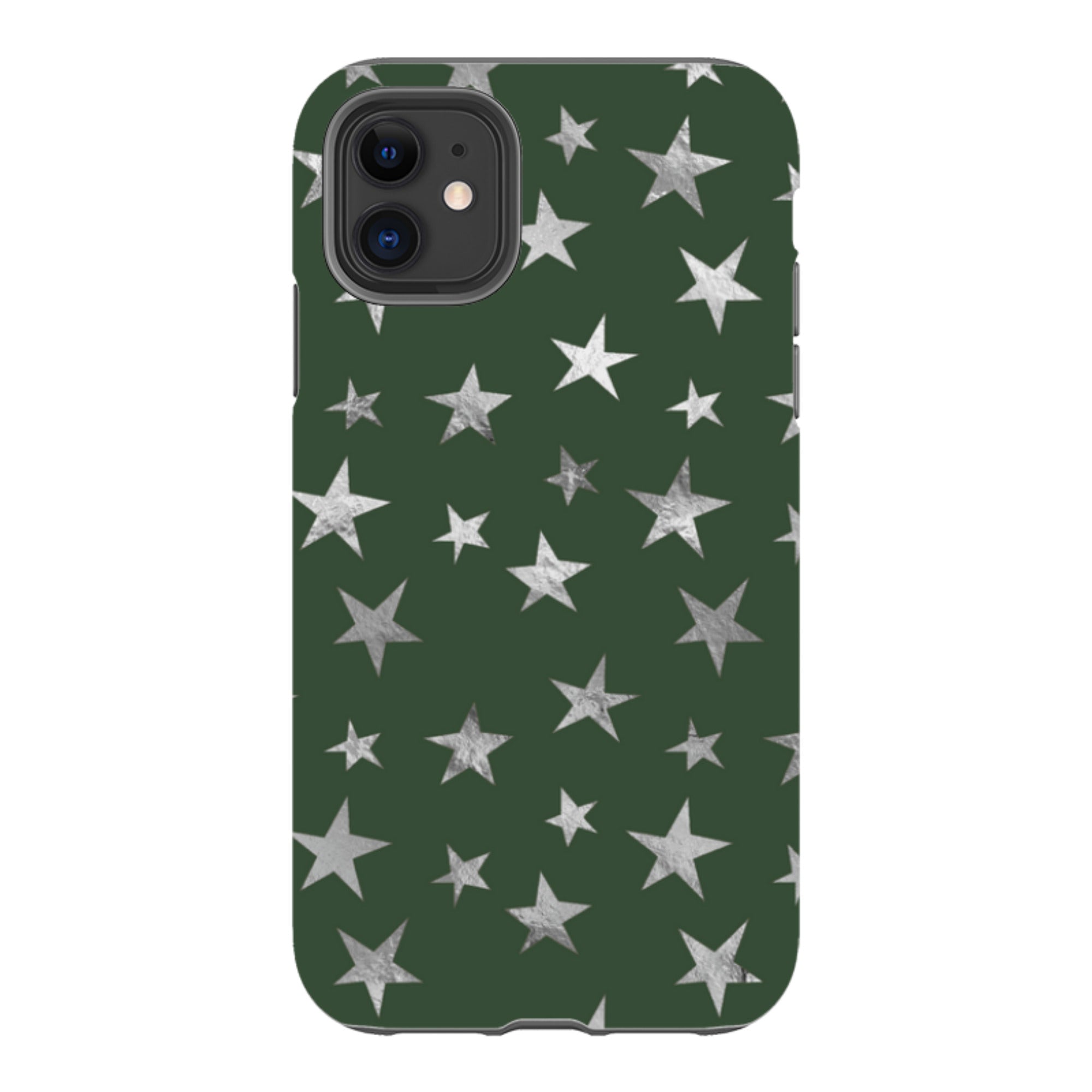 iPhone Tough Case - Green and Silver Stars