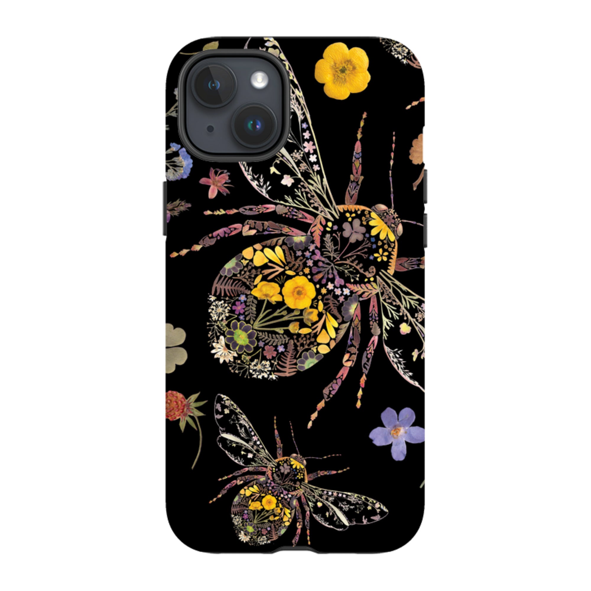 iPhone MagSafe Tough Case -  Floral Bumble Bees By Helen Ahpornsiri