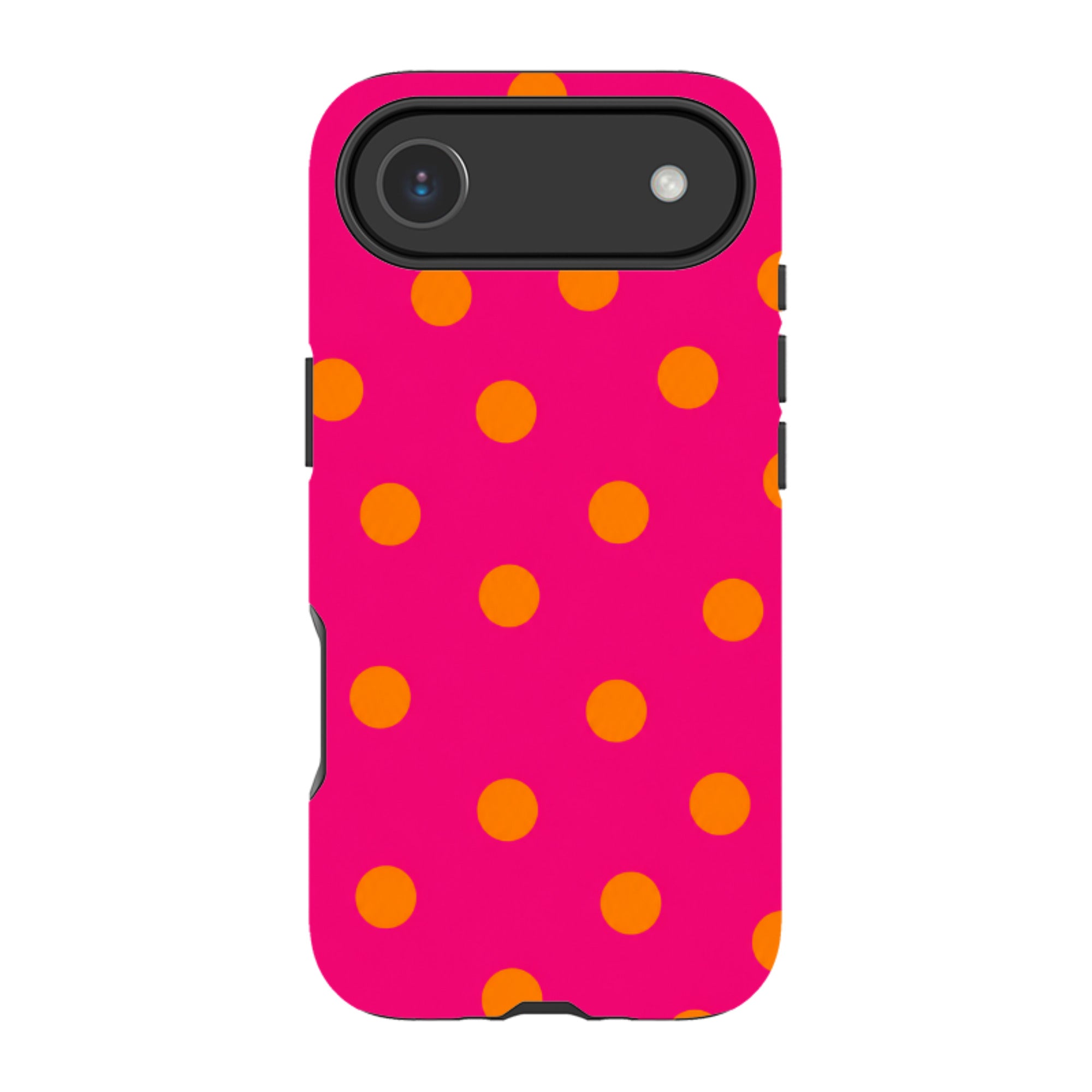 iPhone MagSafe Tough Case - Hot Pink & Orange Polka Dot