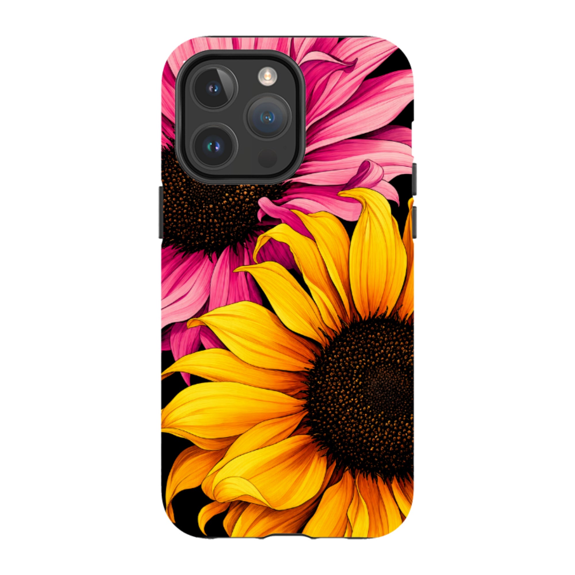 iPhone MagSafe Tough Case - Yellow & Pink Sunflower