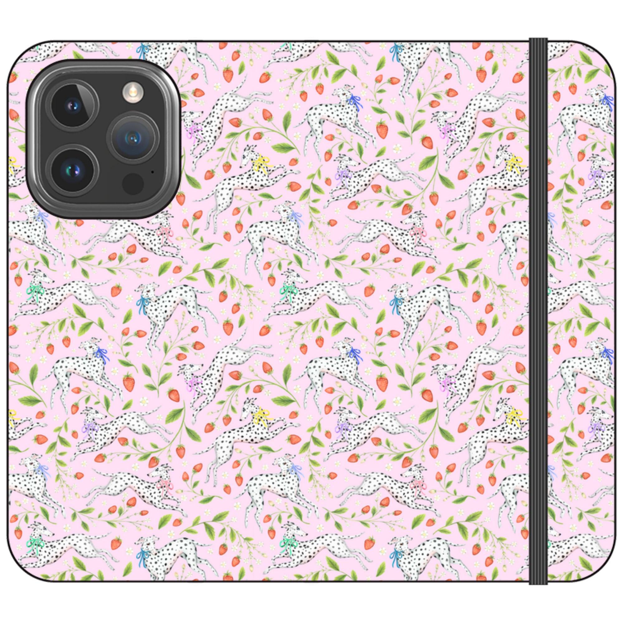 Spots and Strawbs Wallet Case By Catherine Rowe