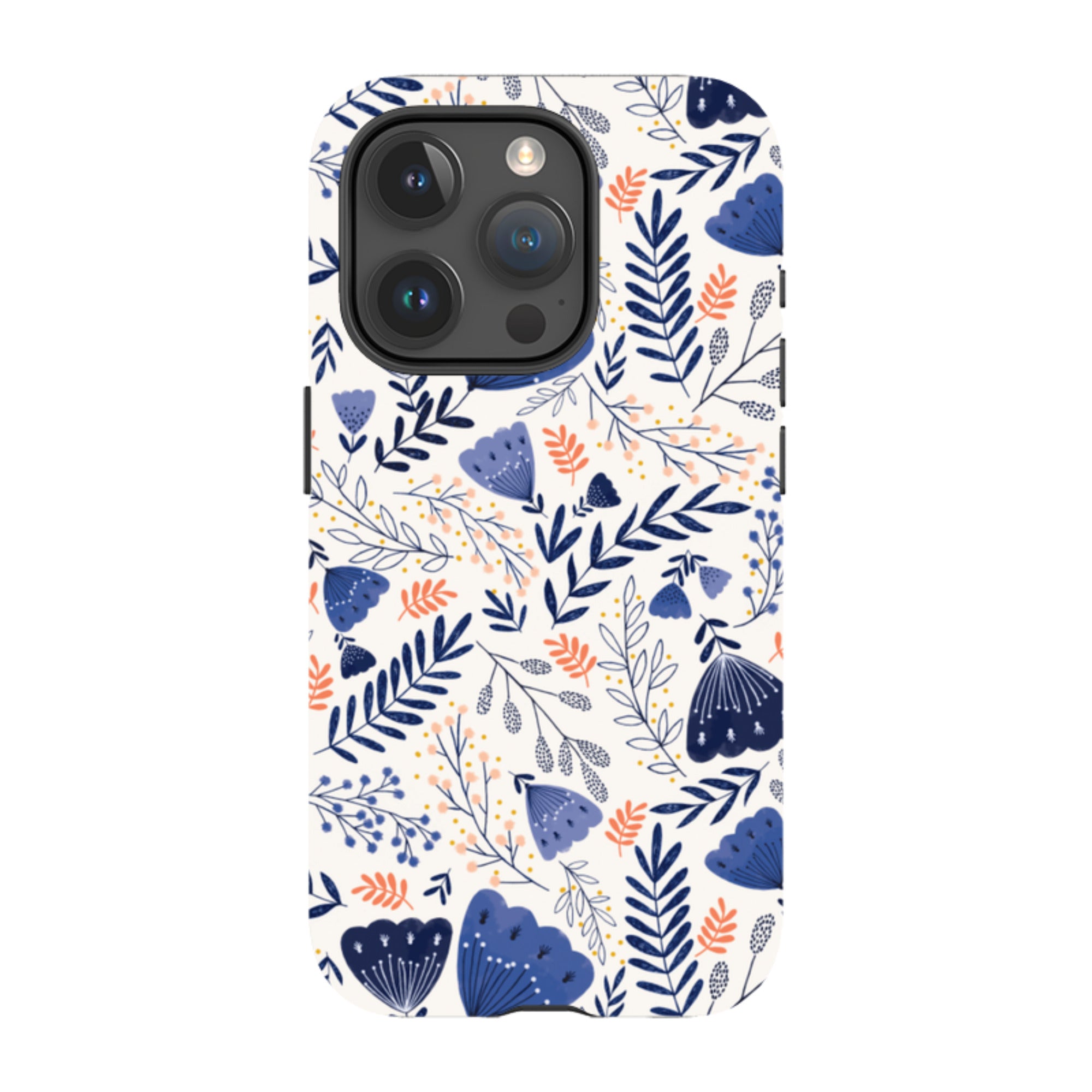 iPhone MagSafe Tough Case -  Blue Floral By Jade Mosinski