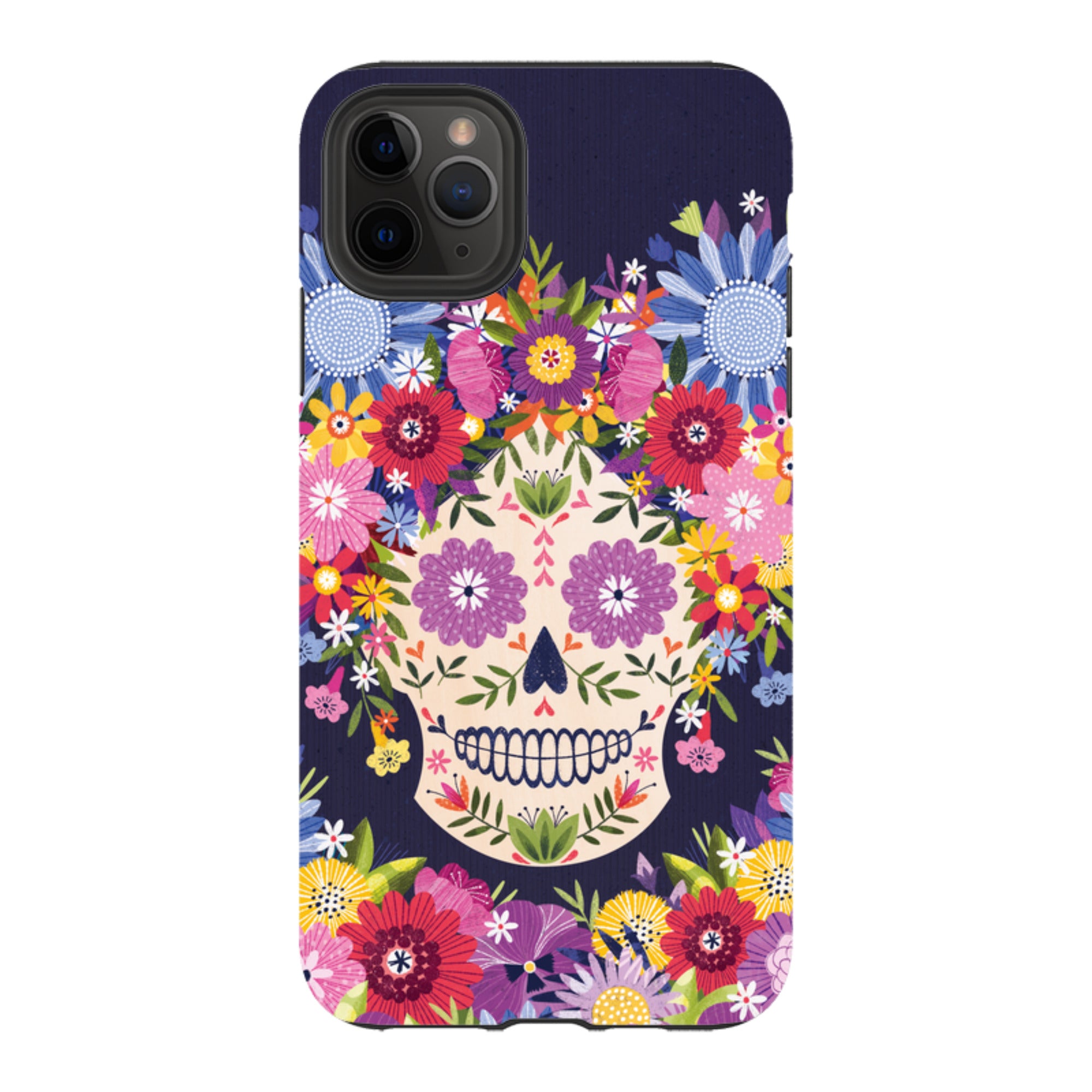 iPhone Tough Case - Sugar Skull Blue By Ali Brookes