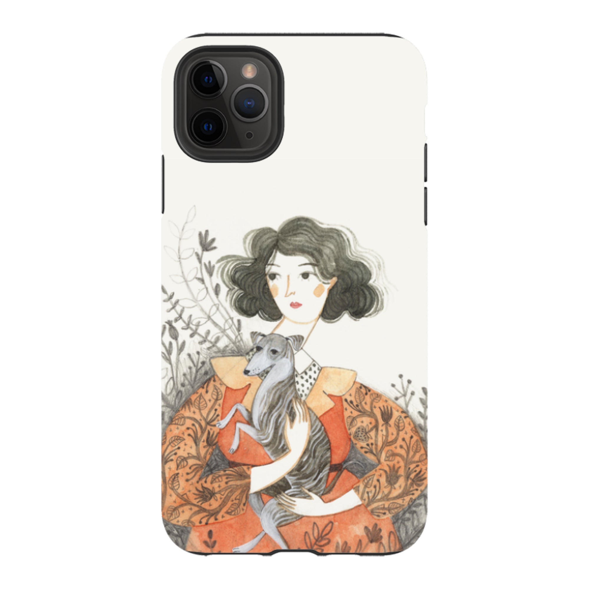 iPhone Tough Case - Lady With Whippet By Meghann Rader
