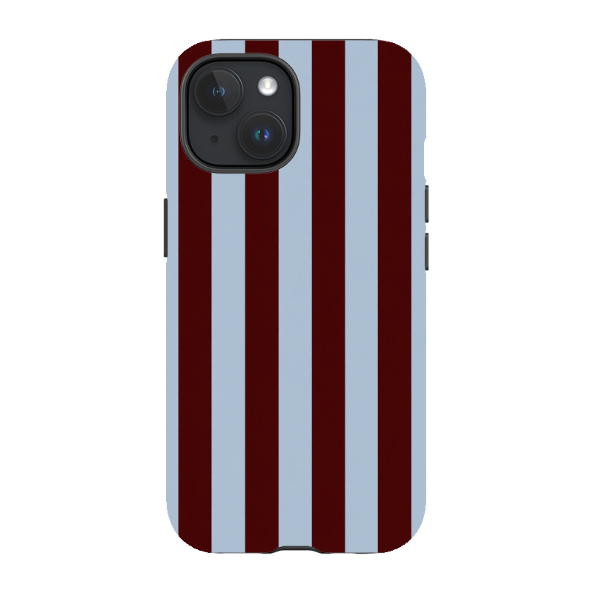 iPhone MagSafe Tough Case - Claret & Sky Blue Stripe