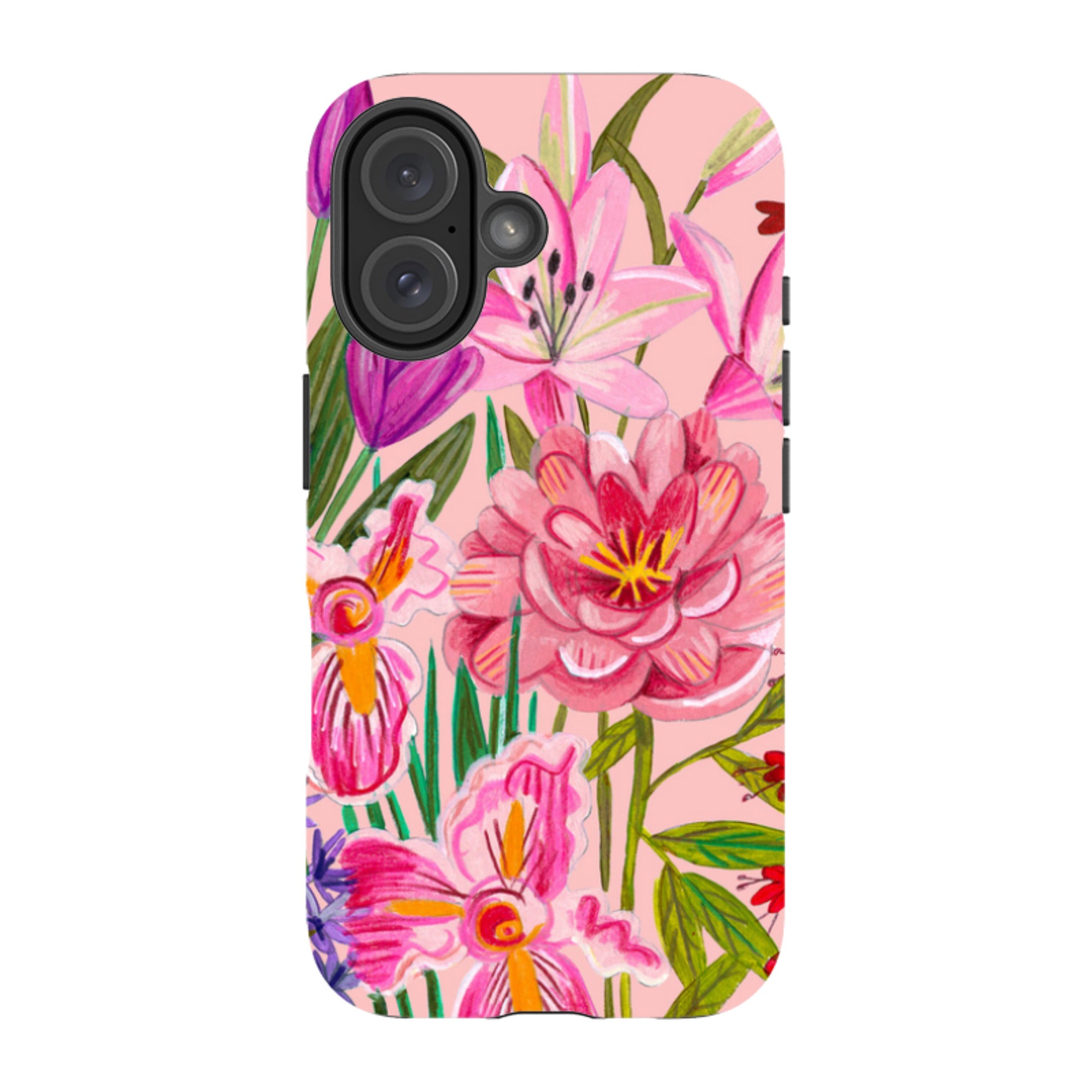 iPhone Tough Case - Pink Floral By Caroline Bonne Muller