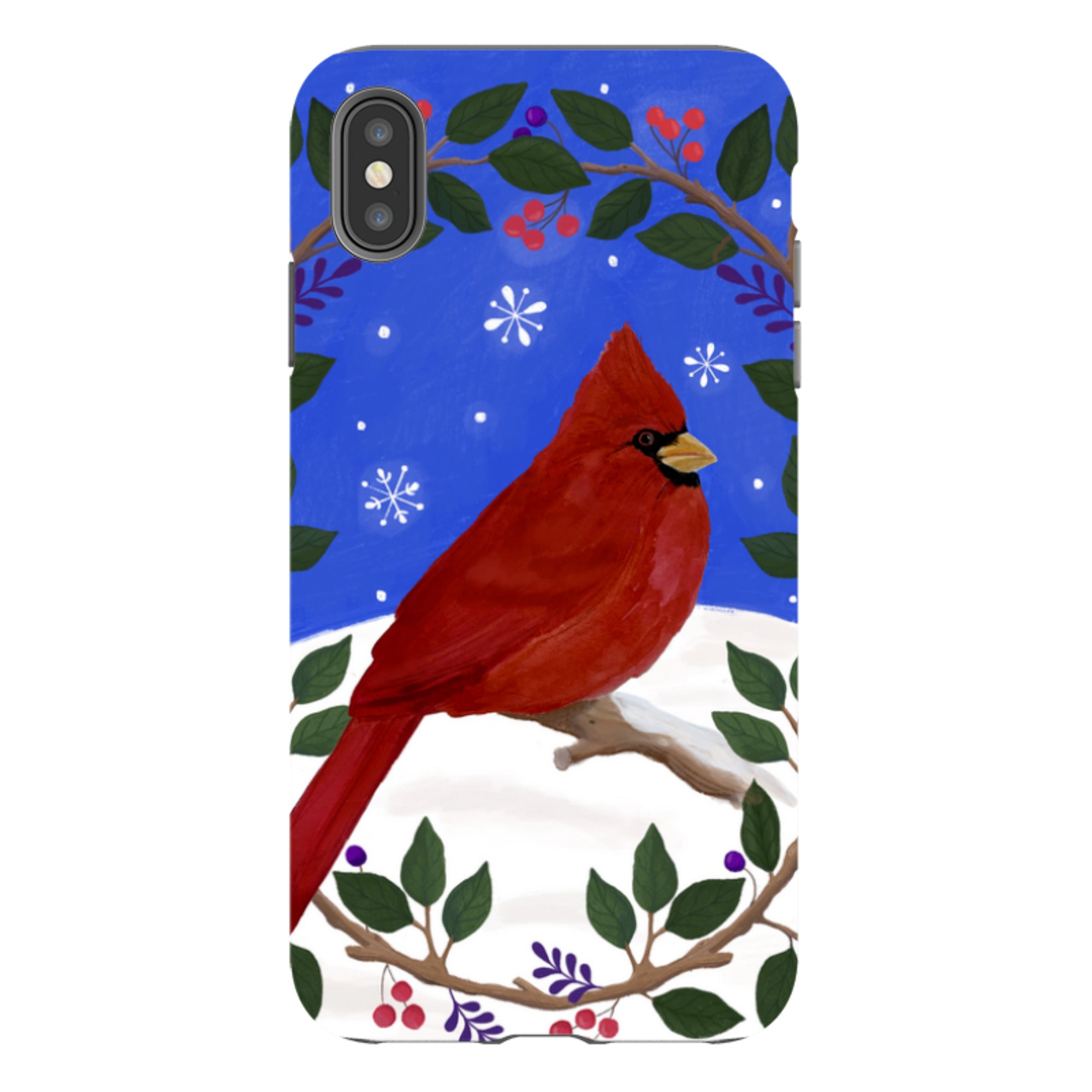 iPhone Tough Case - Cardinal Wreath By Bex Parkin