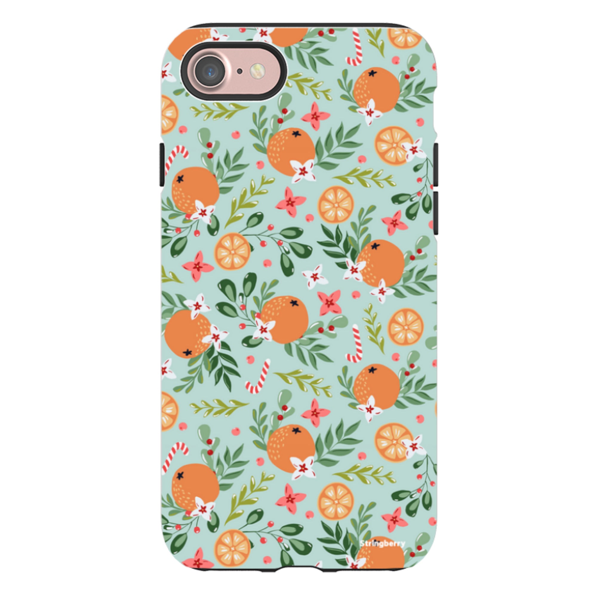 iPhone Tough Case - Oranges and Candy Canes