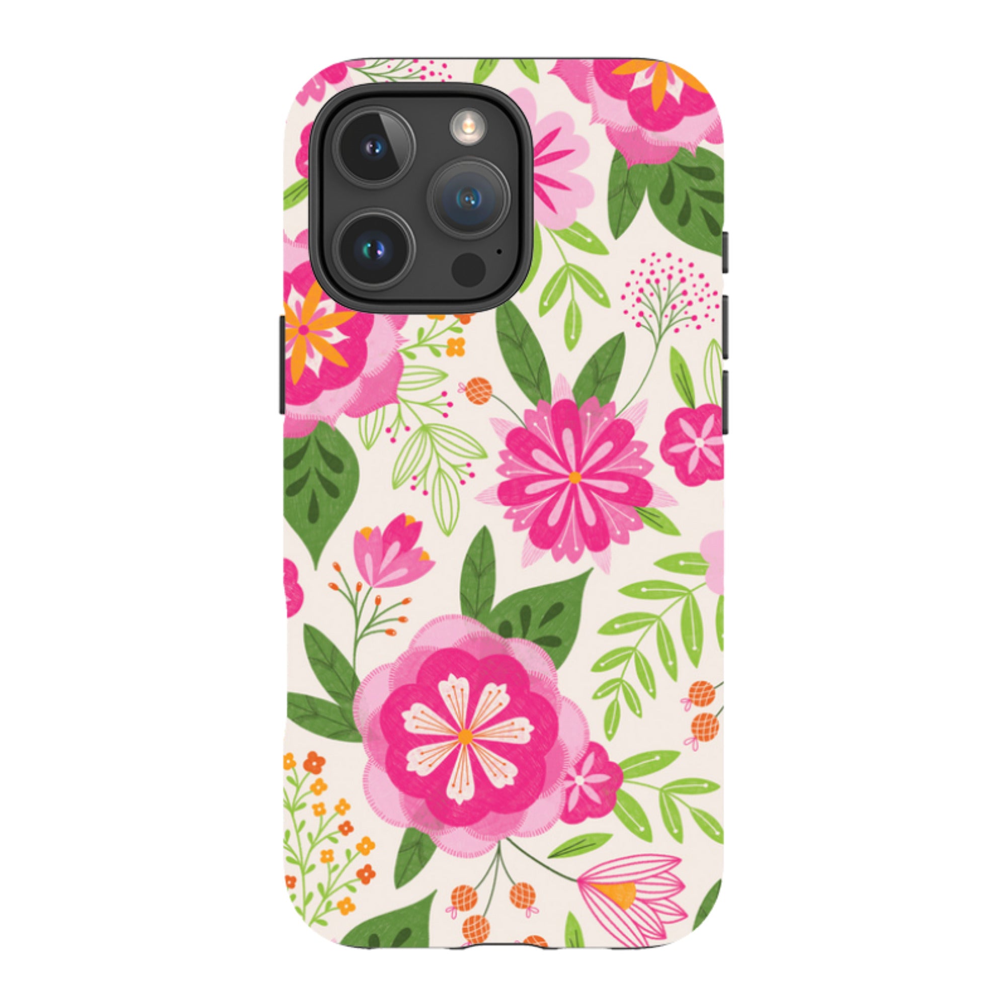 iPhone Tough Case - Big Bold Blooms Ivory By Jenny Zemanek