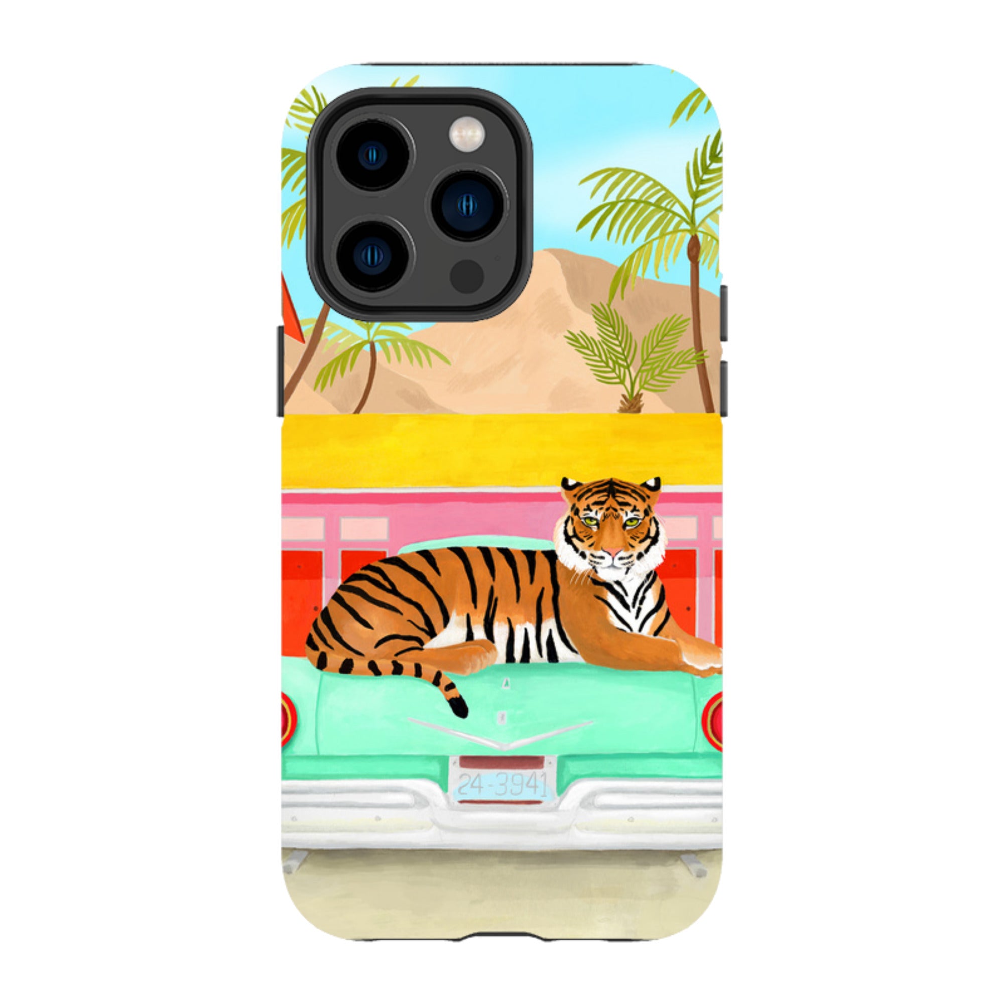 iPhone Tough Case - Palm Motel Tiger By Bex Parkin