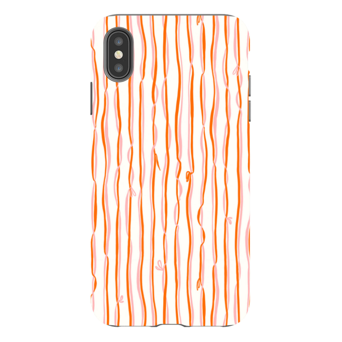 iPhone Tough Case - Ribbons orange and pink By Katherine Quinn