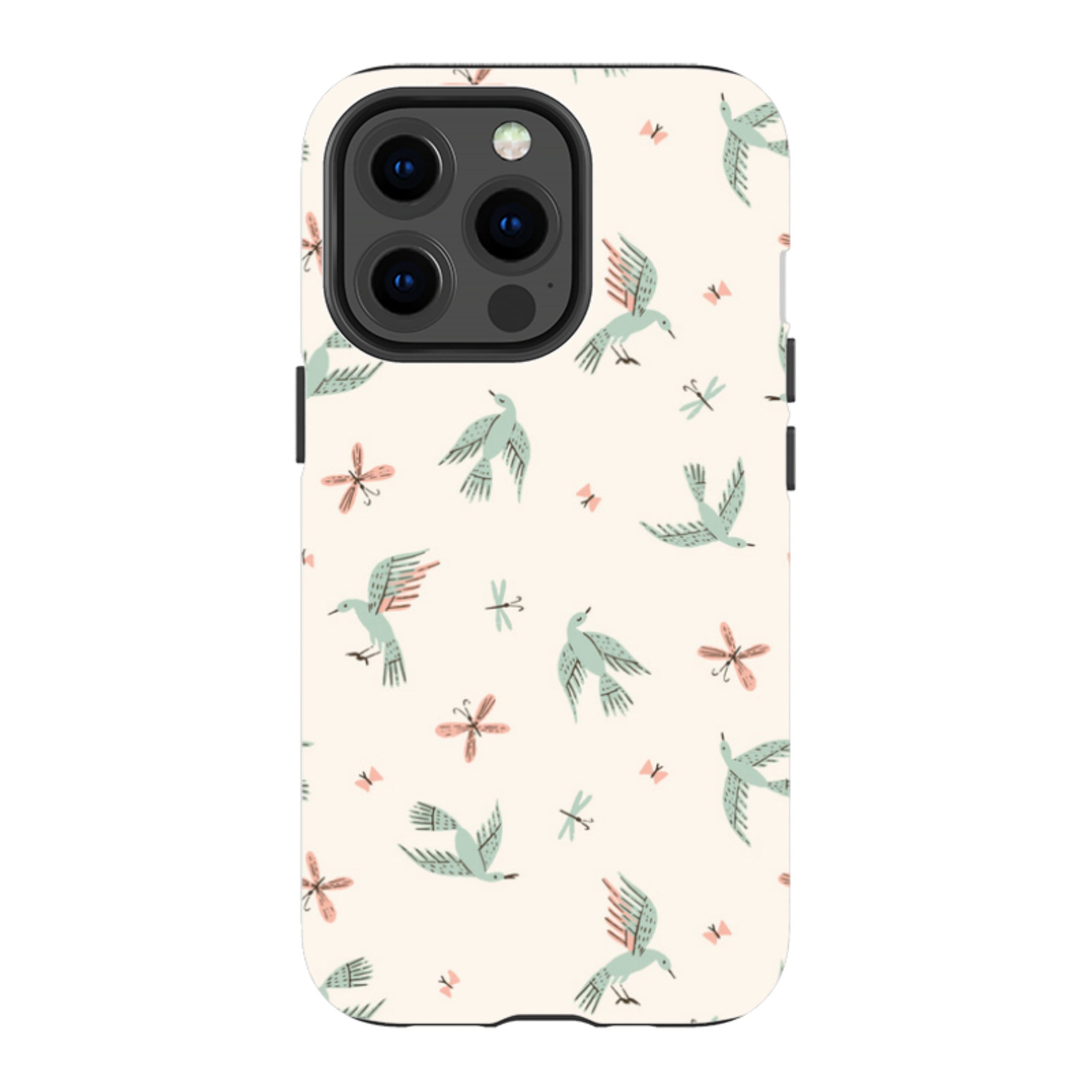 iPhone Tough Case - Birds And Butterflies Cream By Meghann Rader